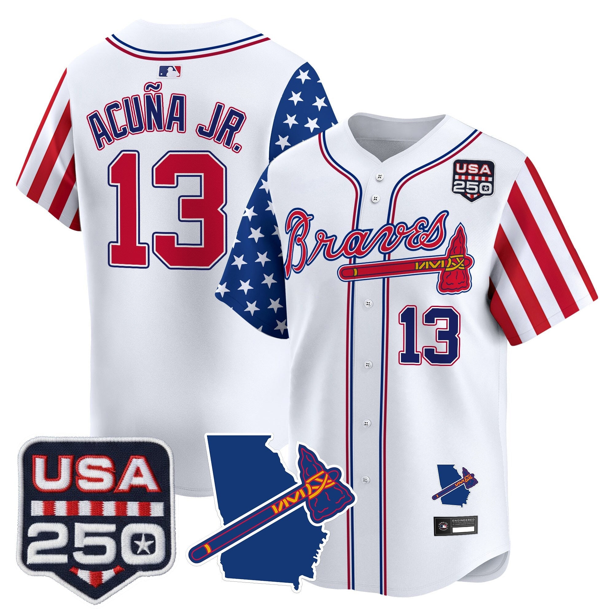 Men's Atlanta Braves "America 250 Edition" Vapor Premier Limited Jersey - All Stitched