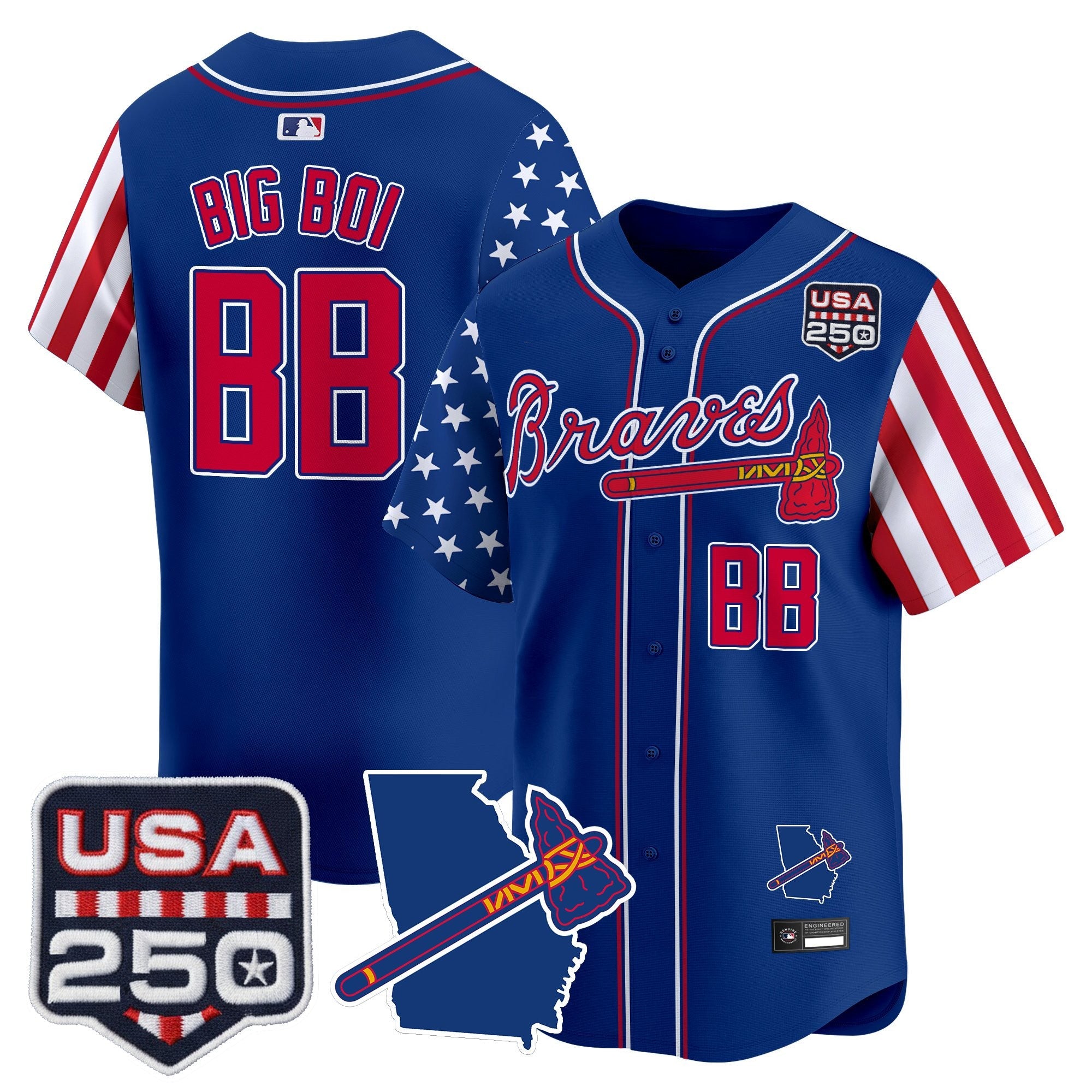 Men's Atlanta Braves "America 250 Edition" Vapor Premier Limited Jersey - All Stitched