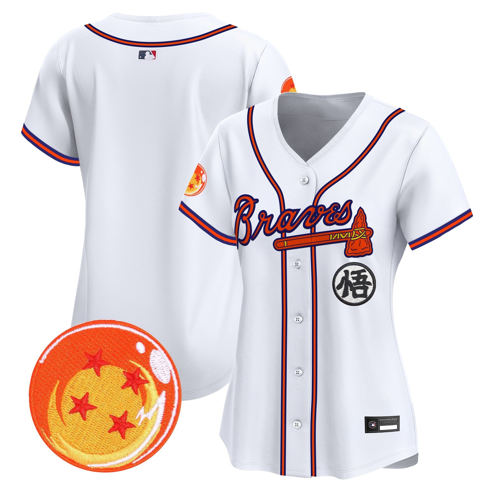 Women's Atlanta Braves x Dragon Ball Vapor Premier Limited Jersey - All Stitched