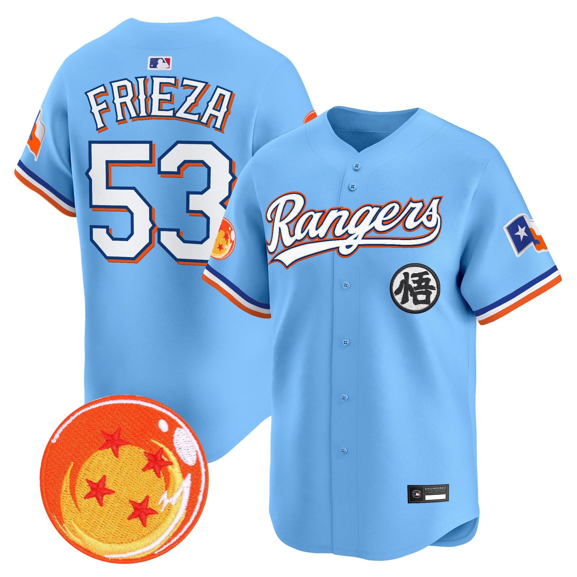 Men's Texas Rangers x Dragon Ball Vapor Premier Limited Jersey - All Stitched