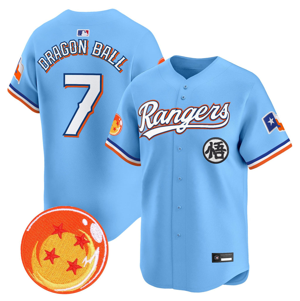 Men's Texas Rangers x Dragon Ball Vapor Premier Limited Jersey - All Stitched