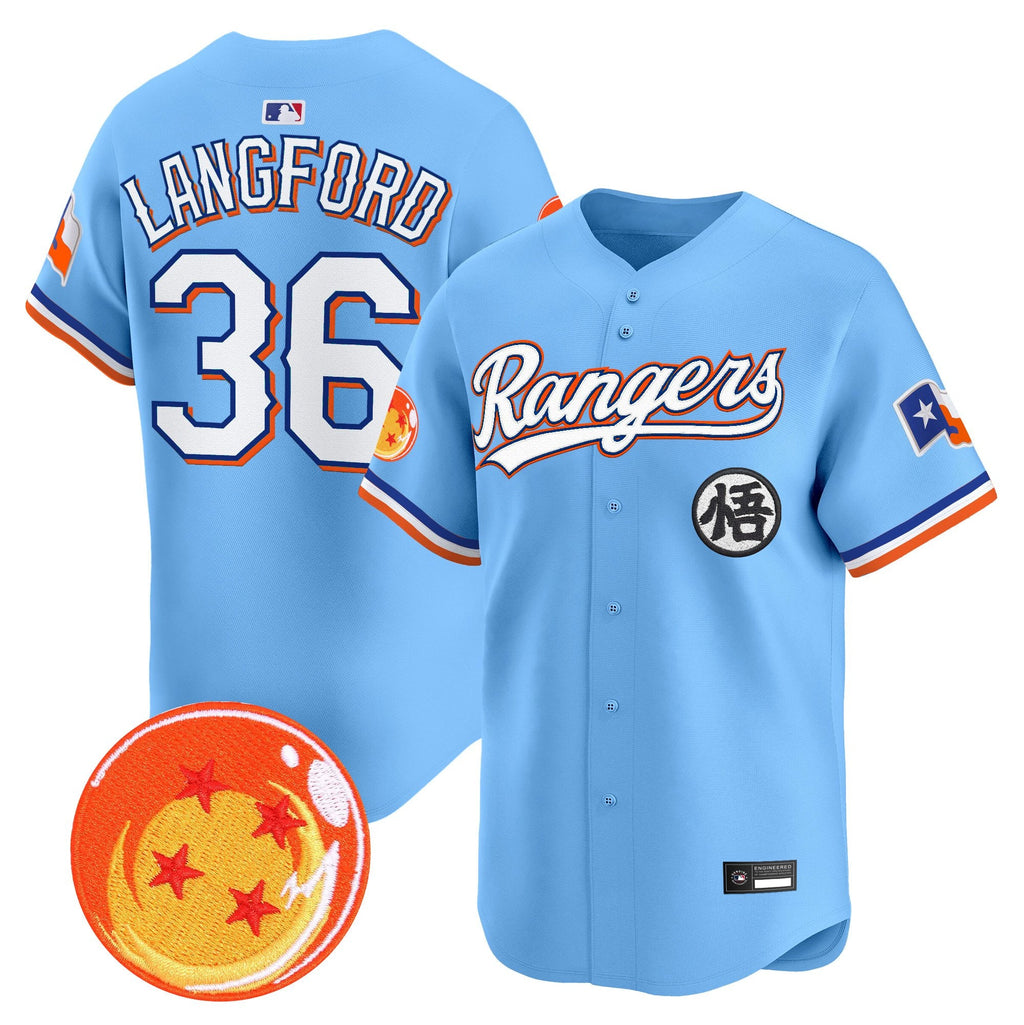 Men's Texas Rangers x Dragon Ball Vapor Premier Limited Jersey - All Stitched