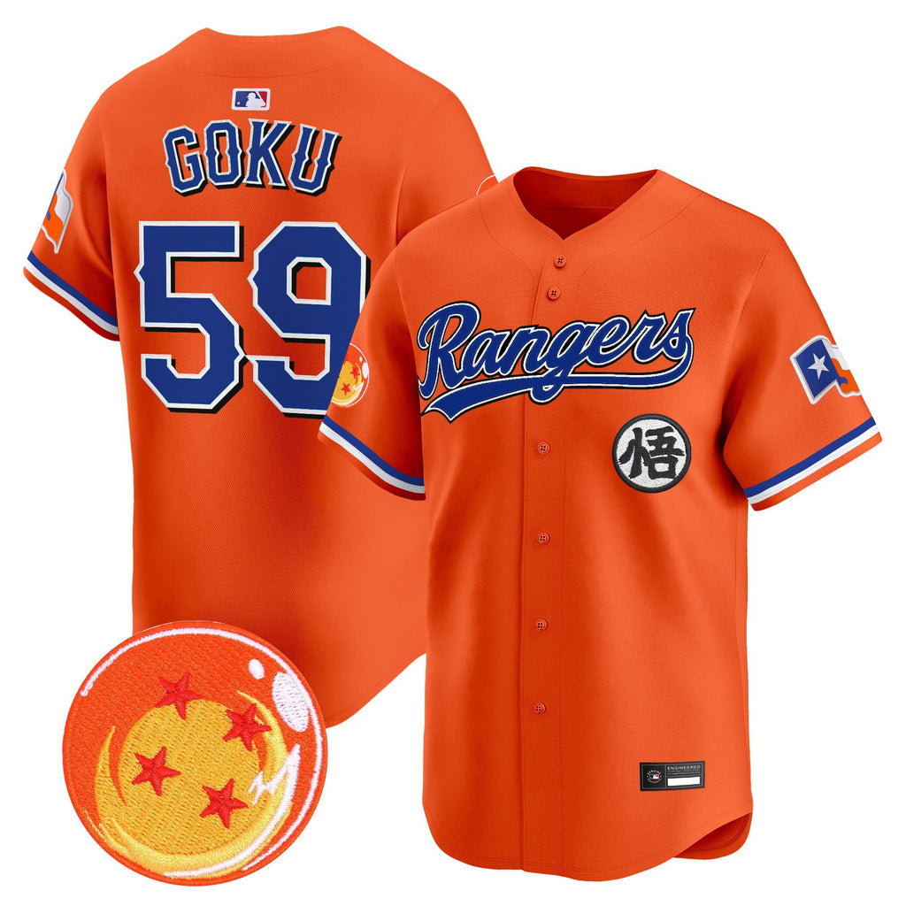 Men's Texas Rangers x Dragon Ball Vapor Premier Limited Jersey - All Stitched
