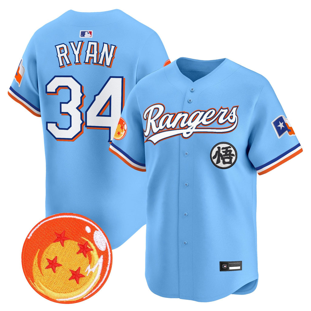 Men's Texas Rangers x Dragon Ball Vapor Premier Limited Jersey - All Stitched