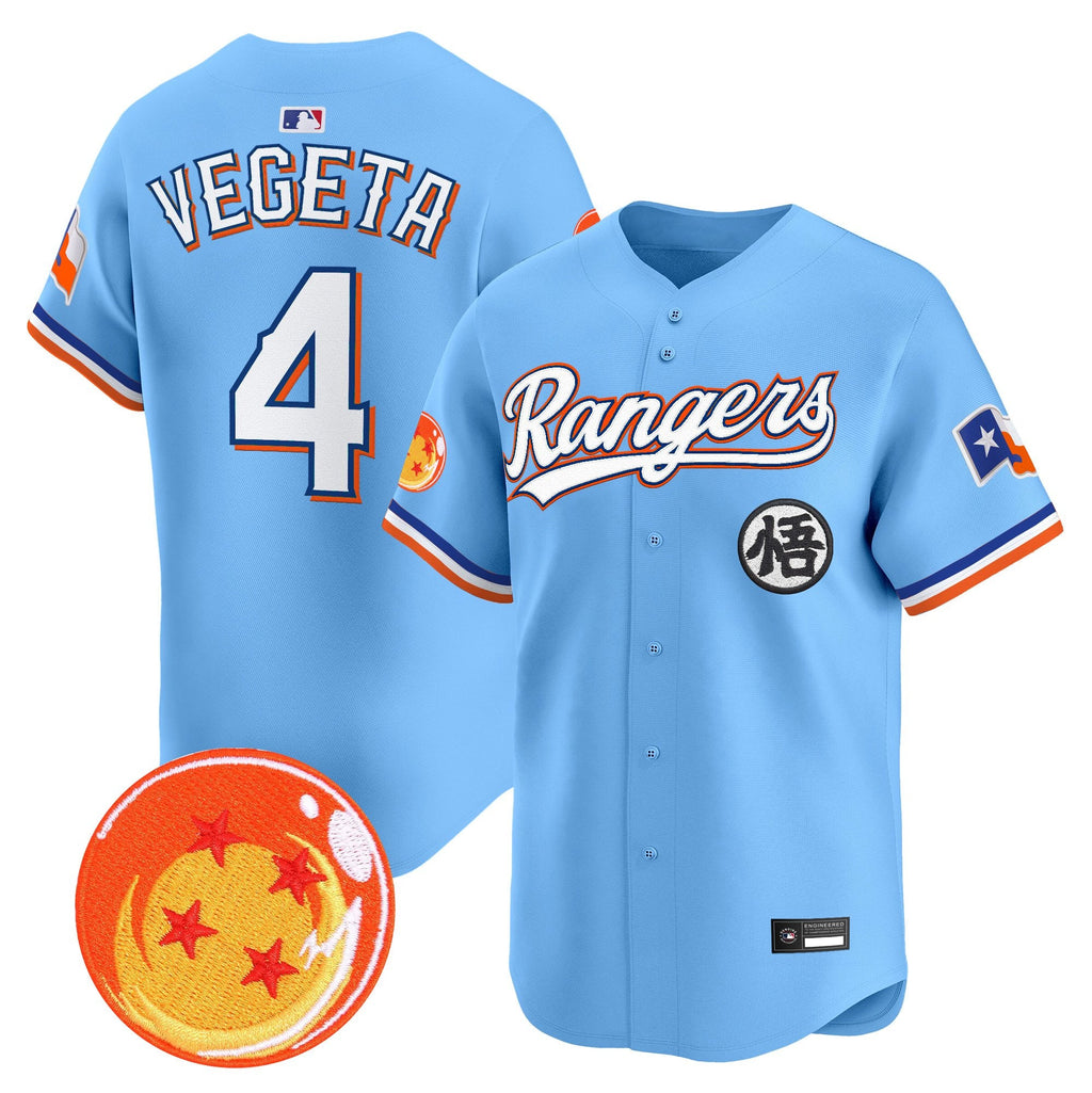 Men's Texas Rangers x Dragon Ball Vapor Premier Limited Jersey - All Stitched