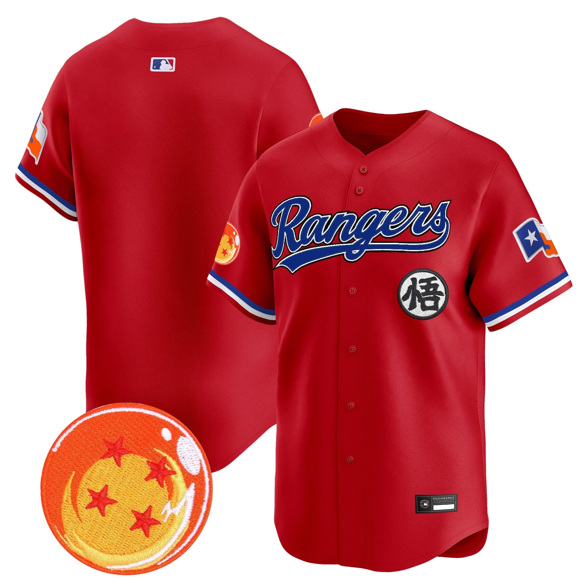 Men's Texas Rangers x Dragon Ball Vapor Premier Limited Jersey - All Stitched