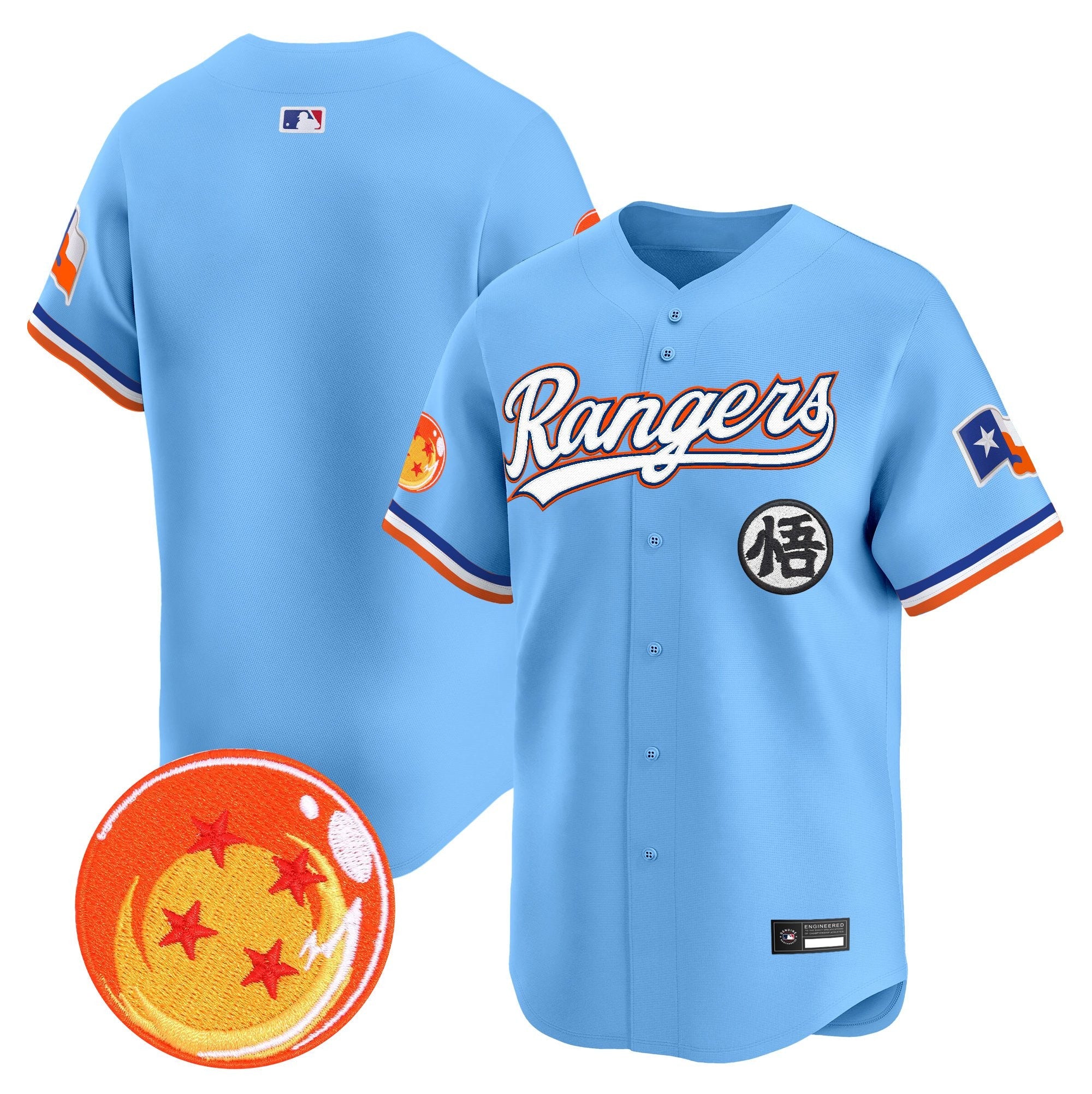 Men's Texas Rangers x Dragon Ball Vapor Premier Limited Jersey - All Stitched