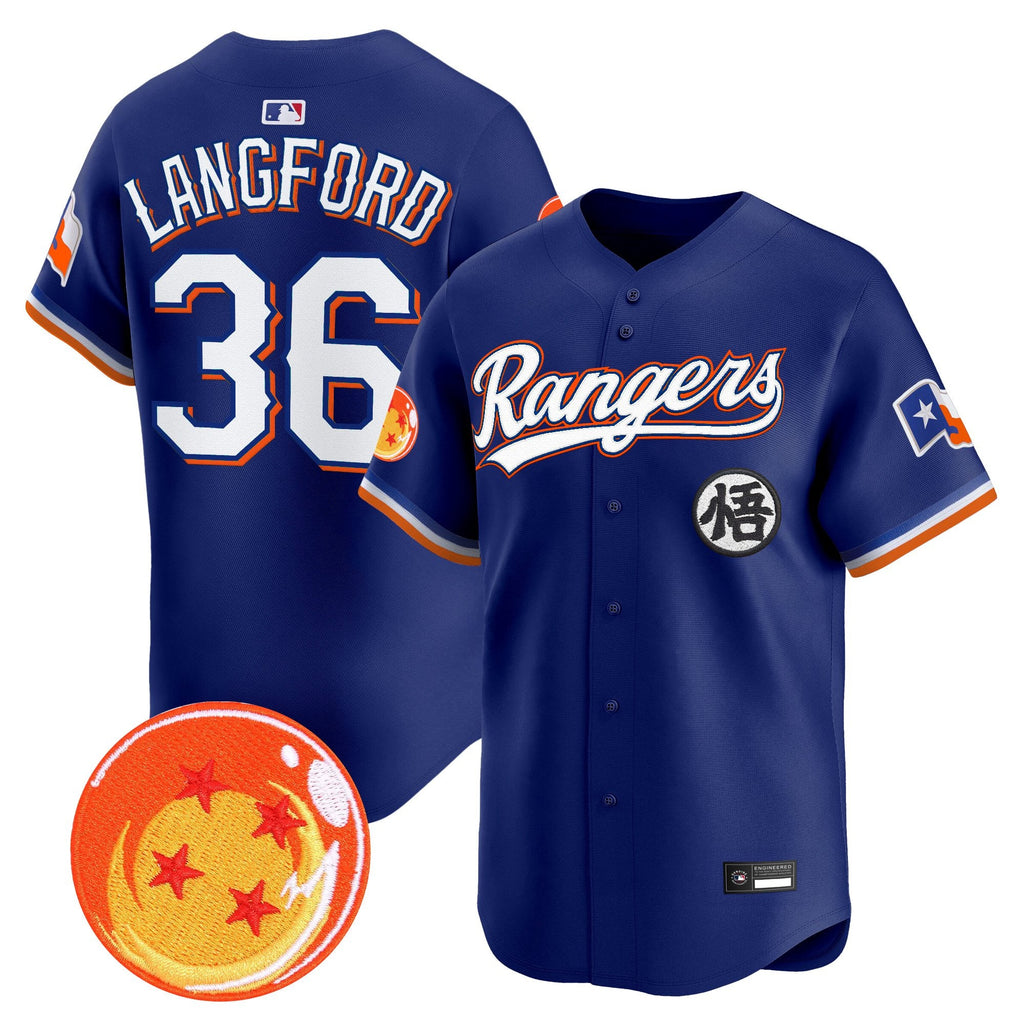 Men's Texas Rangers x Dragon Ball Vapor Premier Limited Jersey - All Stitched