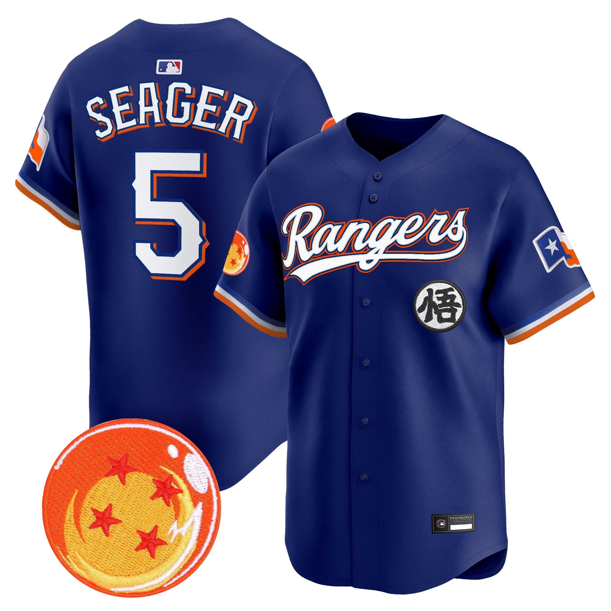 Men's Texas Rangers x Dragon Ball Vapor Premier Limited Jersey - All Stitched