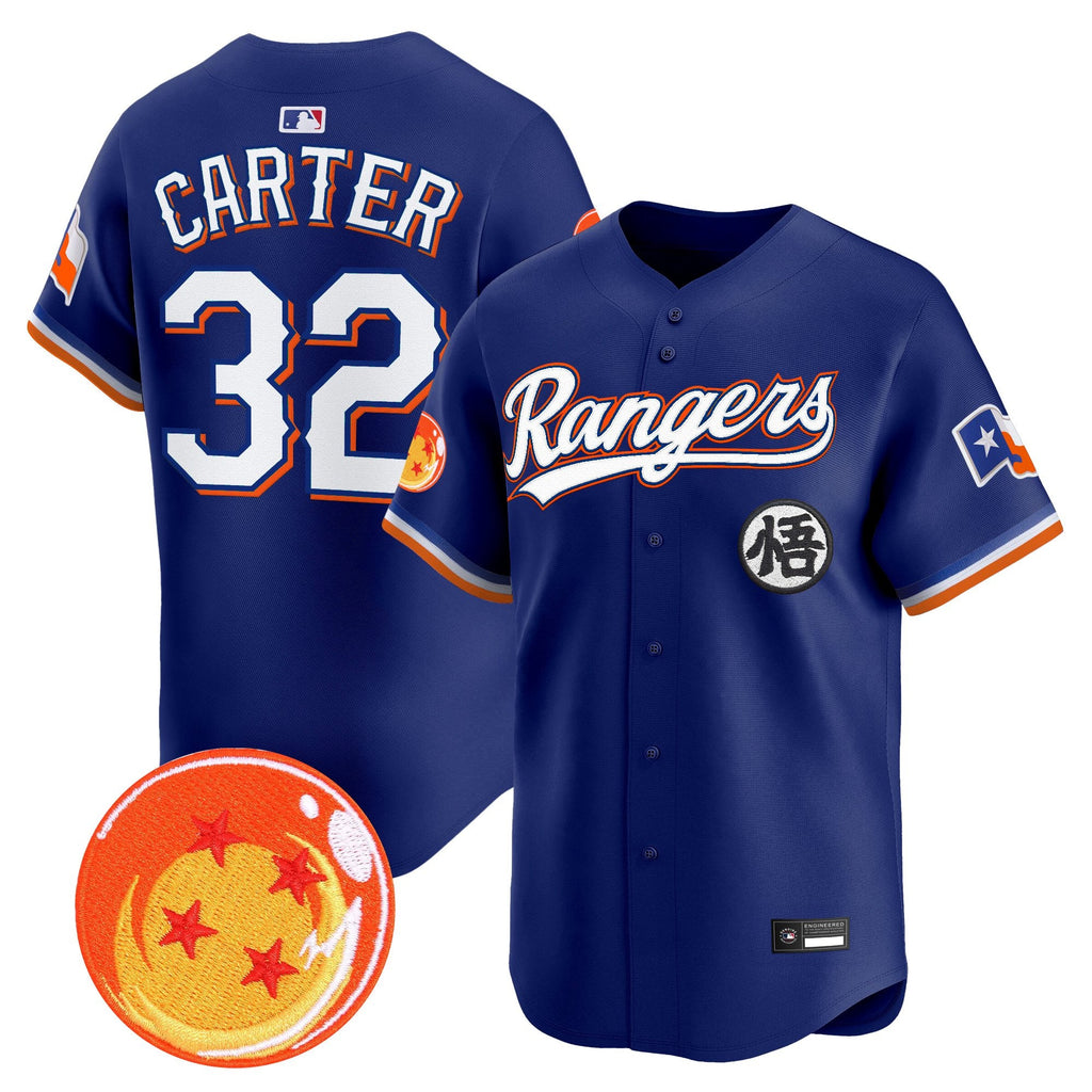 Men's Texas Rangers x Dragon Ball Vapor Premier Limited Jersey - All Stitched
