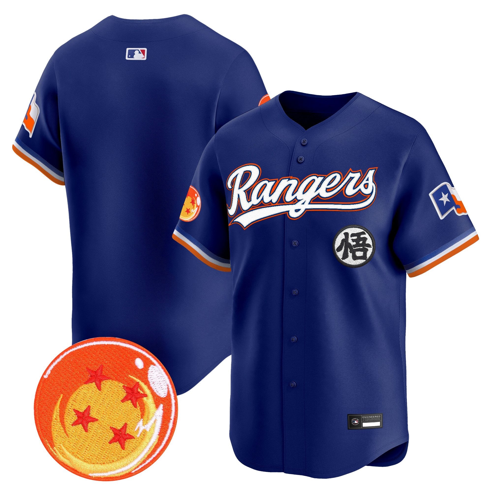 Men's Texas Rangers x Dragon Ball Vapor Premier Limited Jersey - All Stitched