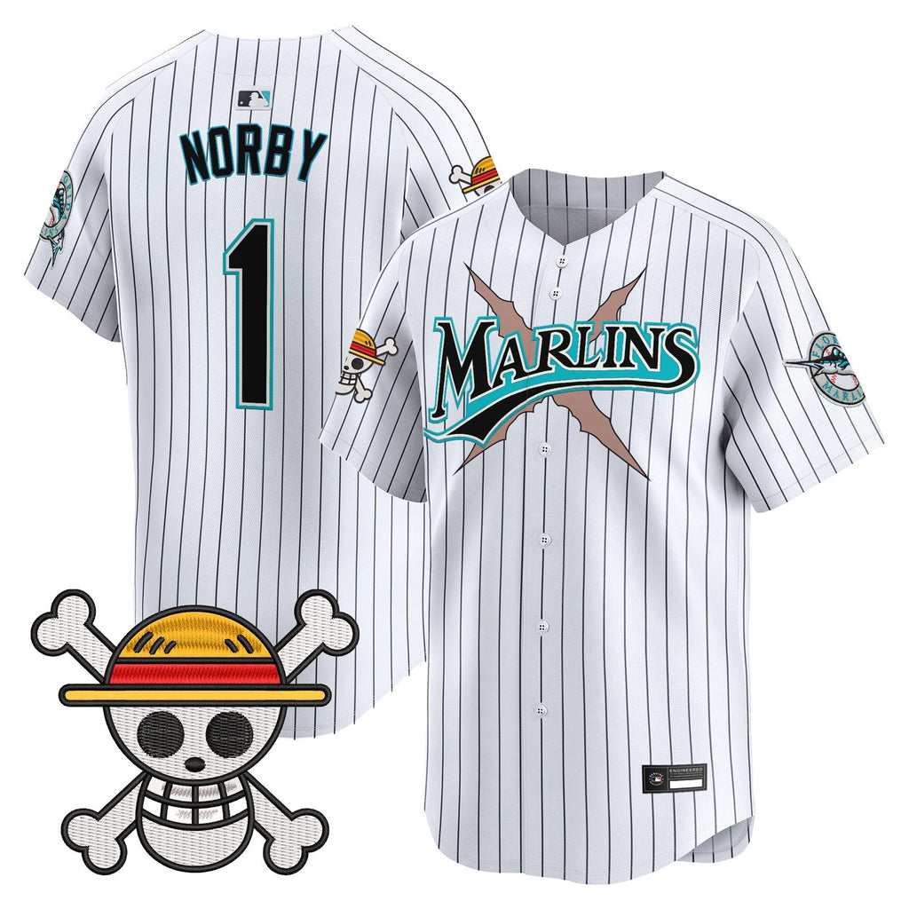 Men's Miami Marlins x One Piece Vapor Premier Limited Jersey - Stitched