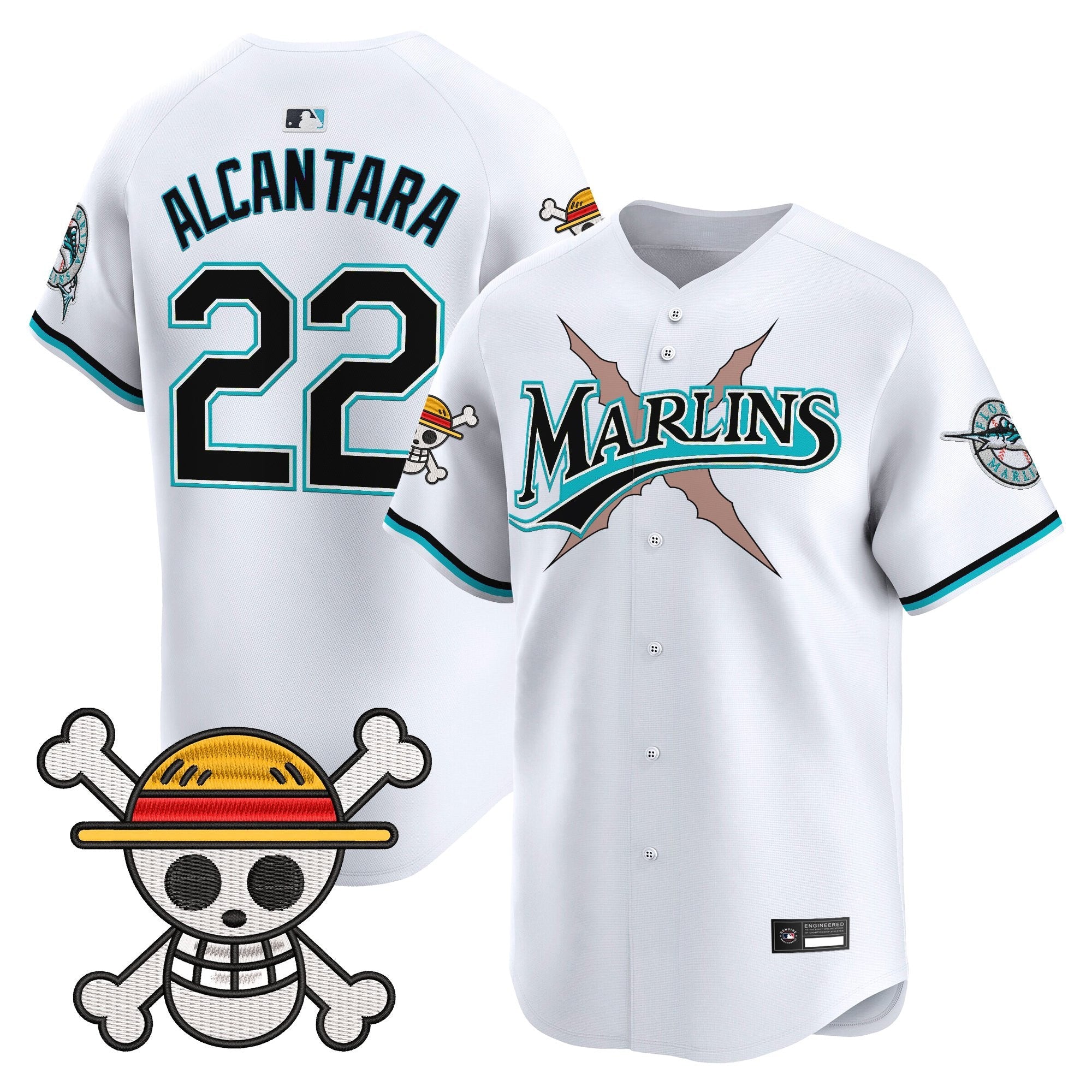 Men's Miami Marlins x One Piece Vapor Premier Limited Jersey - Stitched