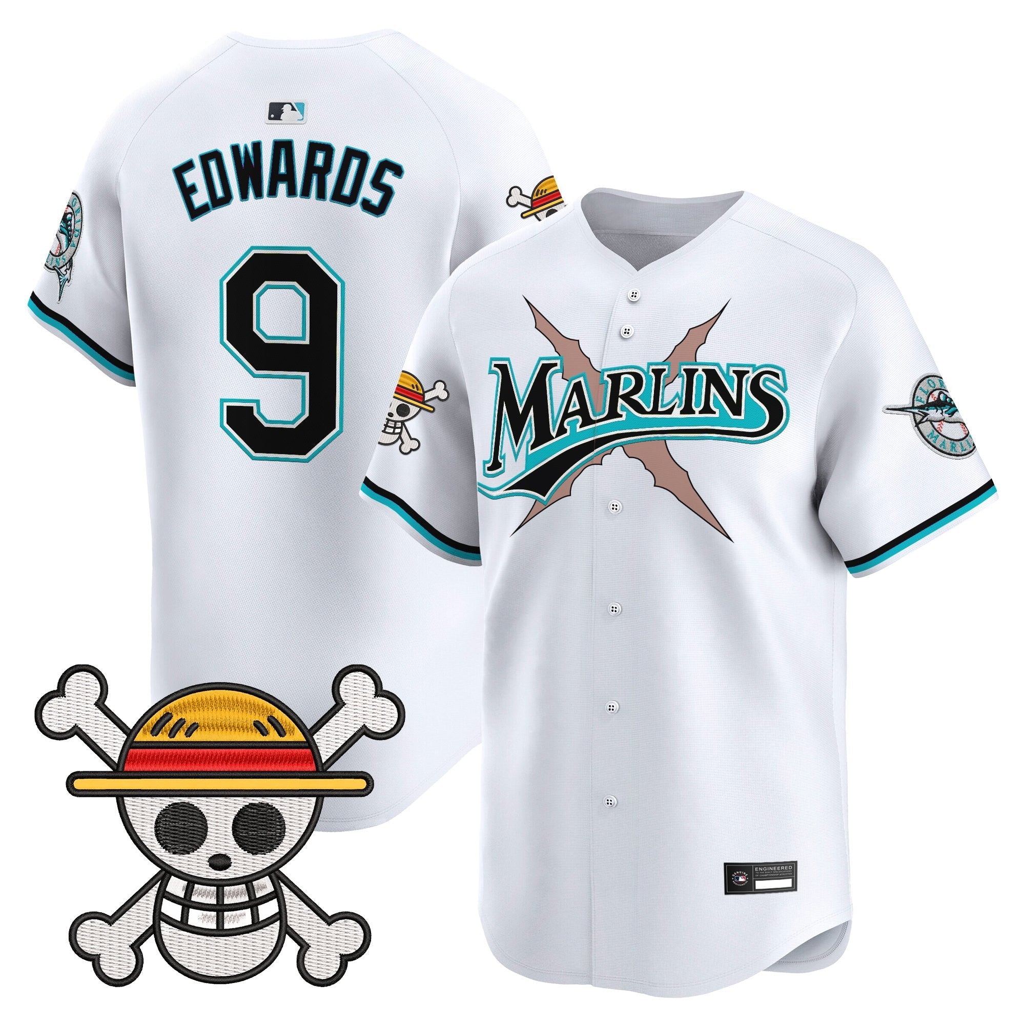 Men's Miami Marlins x One Piece Vapor Premier Limited Jersey - Stitched