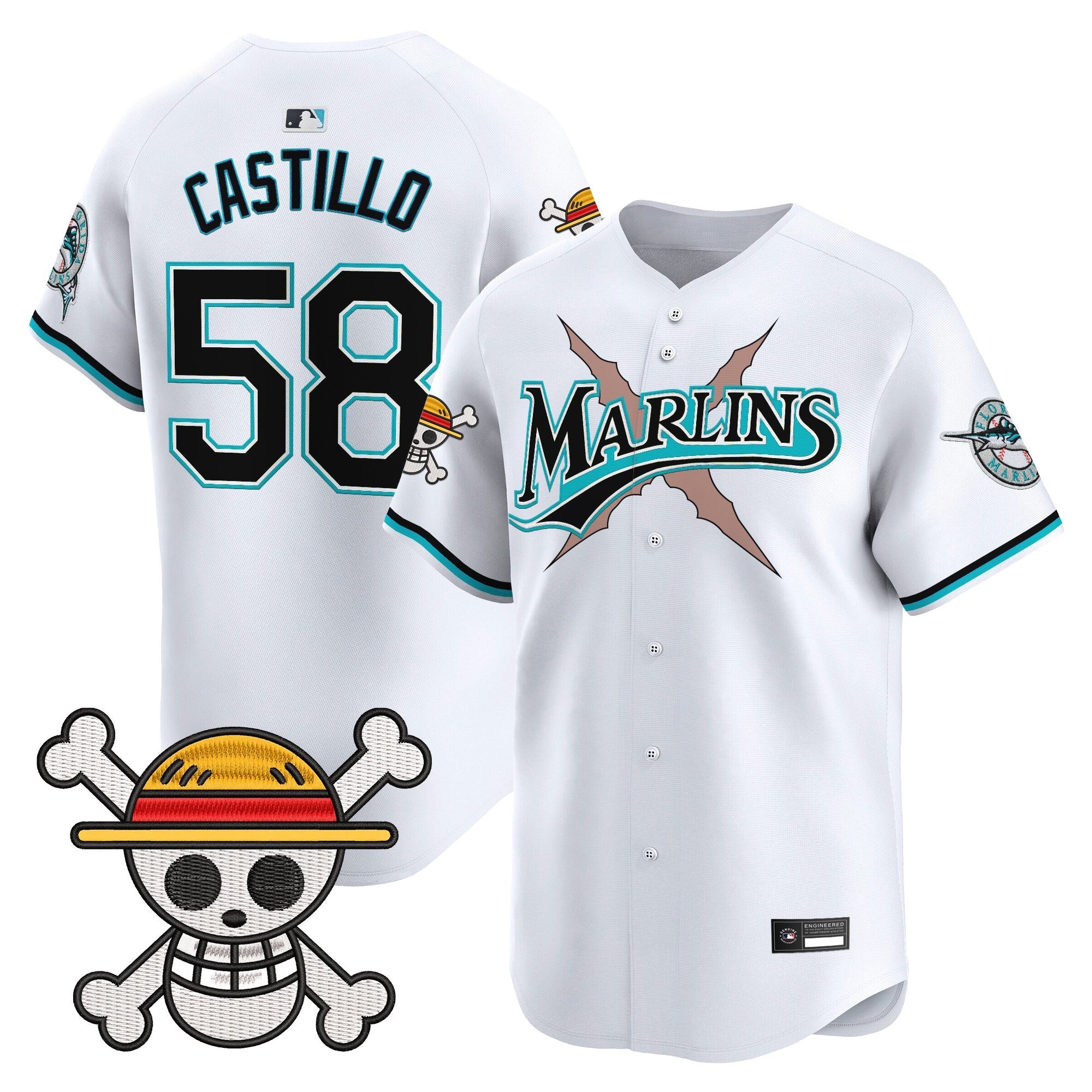 Men's Miami Marlins x One Piece Vapor Premier Limited Jersey - Stitched