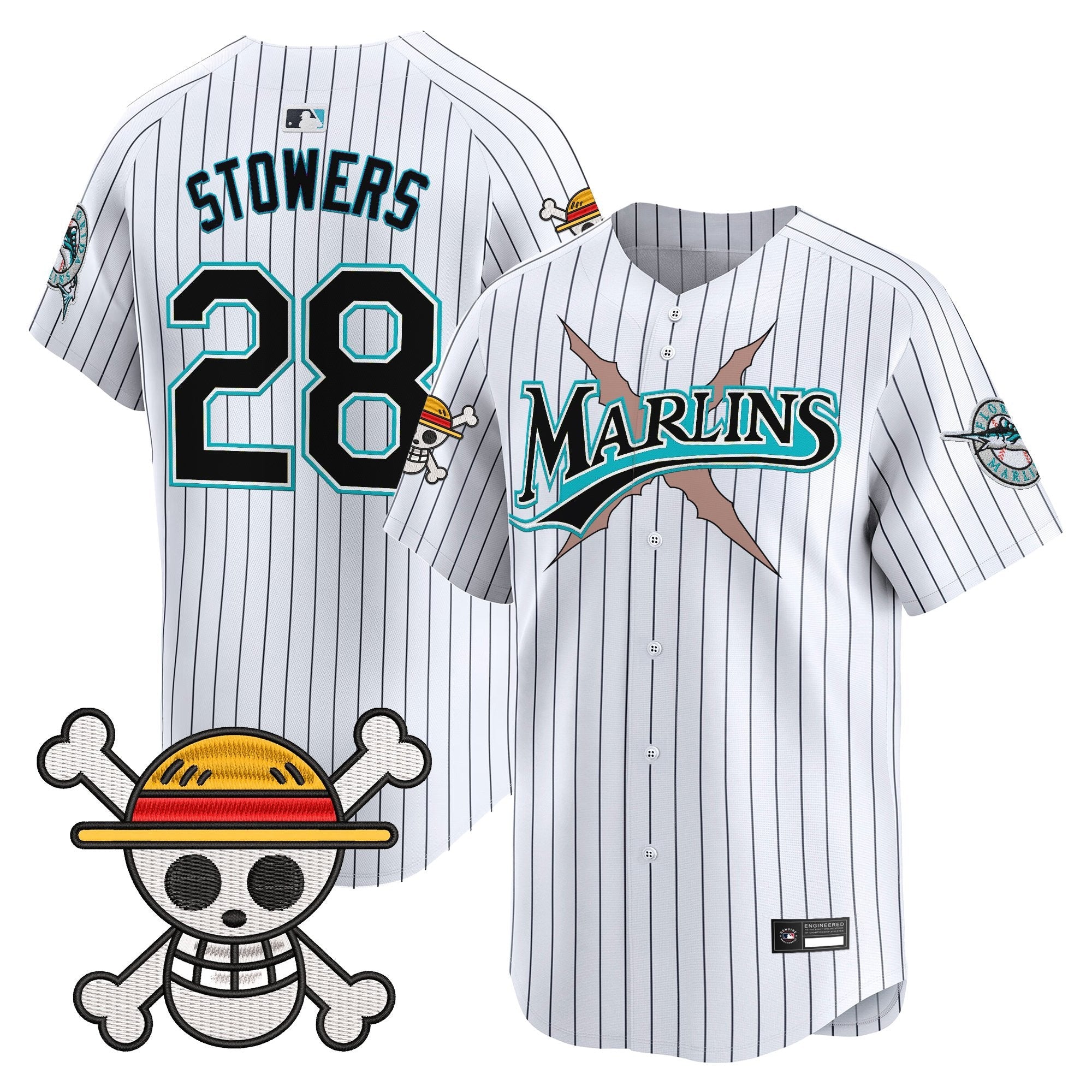 Men's Miami Marlins x One Piece Vapor Premier Limited Jersey - Stitched