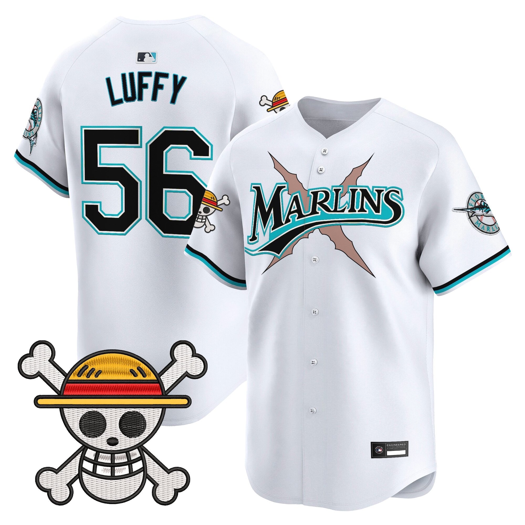 Men's Miami Marlins x One Piece Vapor Premier Limited Jersey - Stitched