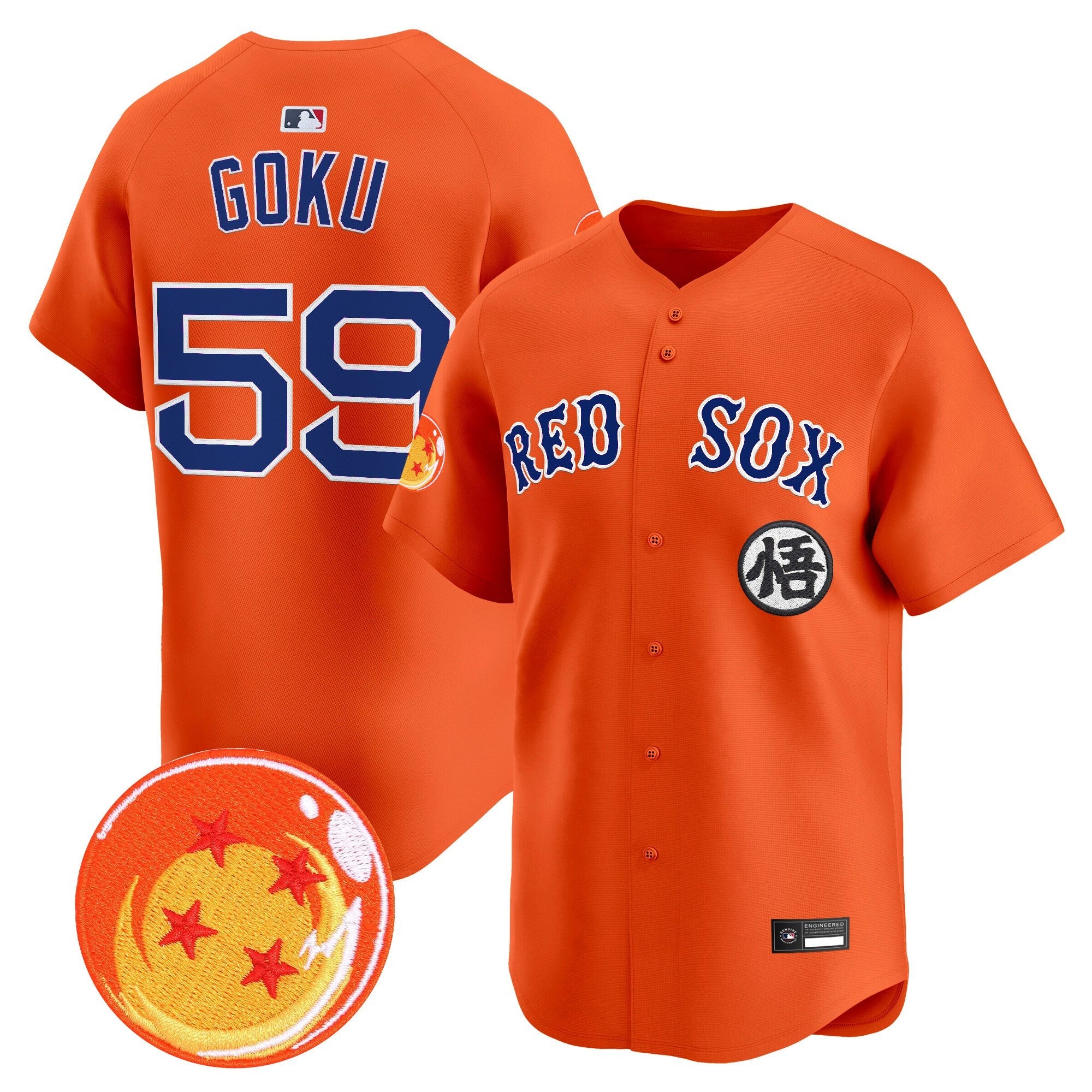 Men's Boston Red Sox x Dragon Ball Vapor Premier Limited Jersey - All Stitched