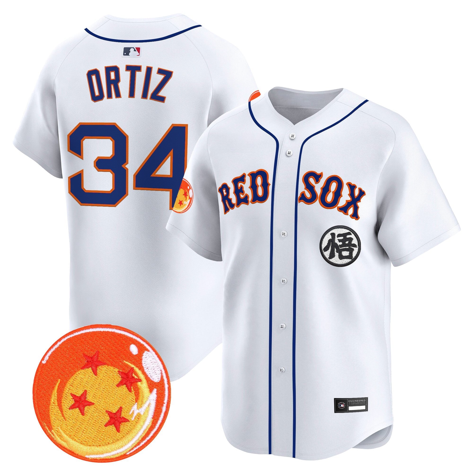 Men's Boston Red Sox x Dragon Ball Vapor Premier Limited Jersey - All Stitched