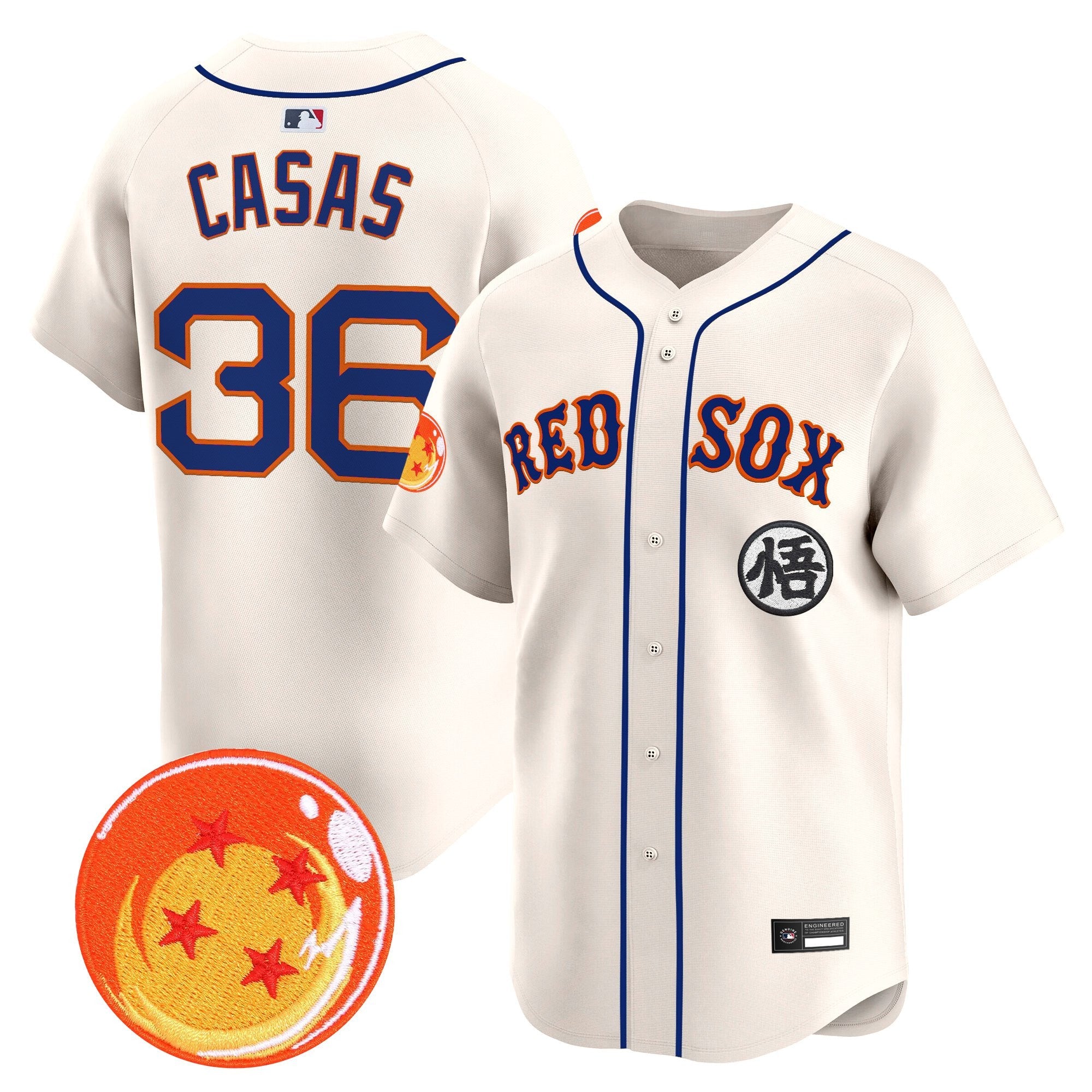 Men's Boston Red Sox x Dragon Ball Vapor Premier Limited Jersey - All Stitched