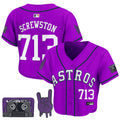 Women's Houston Astros DJ Screw Patch Crop top Baseball Jersey - All Stitched
