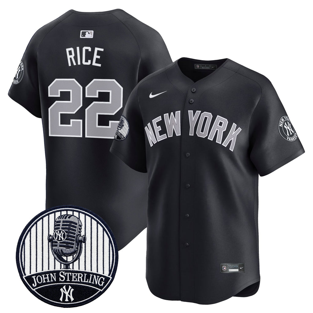 Men's Yankees John Sterling "The Voice of the Yankees" Tribute Patch Vapor Premier Limited Jersey V2 - All Stitched
