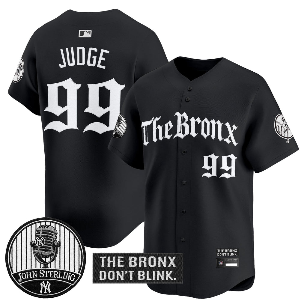 Men's Yankees "The Bronx Gothic" Vapor Premier Limited Jersey - John Sterling Patch - All Stitched