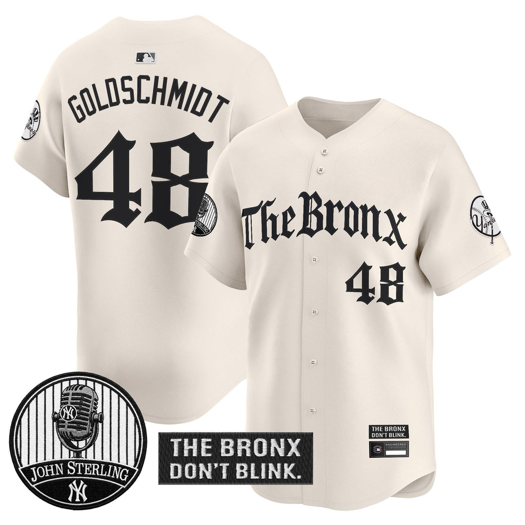 Men's Yankees "The Bronx Gothic" Vapor Premier Limited Jersey - John Sterling Patch - All Stitched