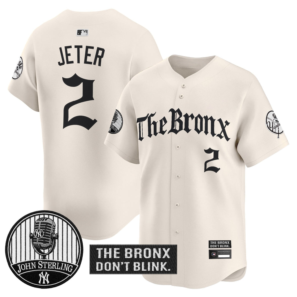 Men's Yankees "The Bronx Gothic" Vapor Premier Limited Jersey - John Sterling Patch - All Stitched