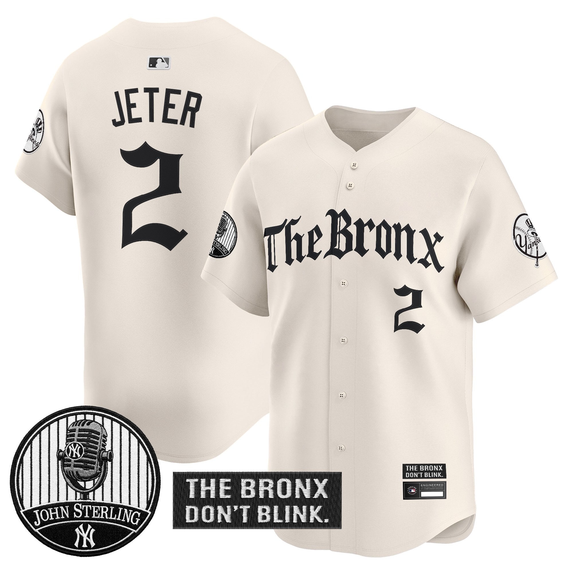 Men's Yankees "The Bronx Gothic" Vapor Premier Limited Jersey - John Sterling Patch - All Stitched