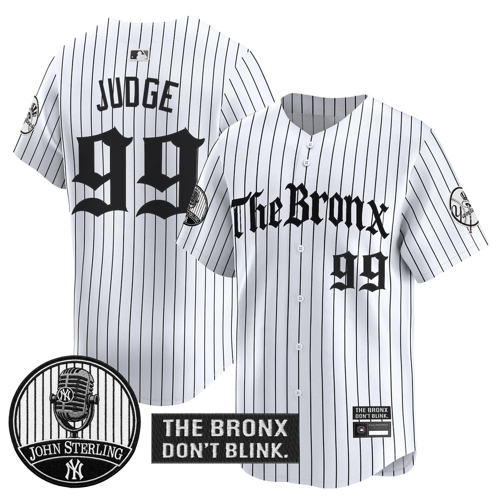 Men's Yankees "The Bronx Gothic" Vapor Premier Limited Jersey - John Sterling Patch - All Stitched