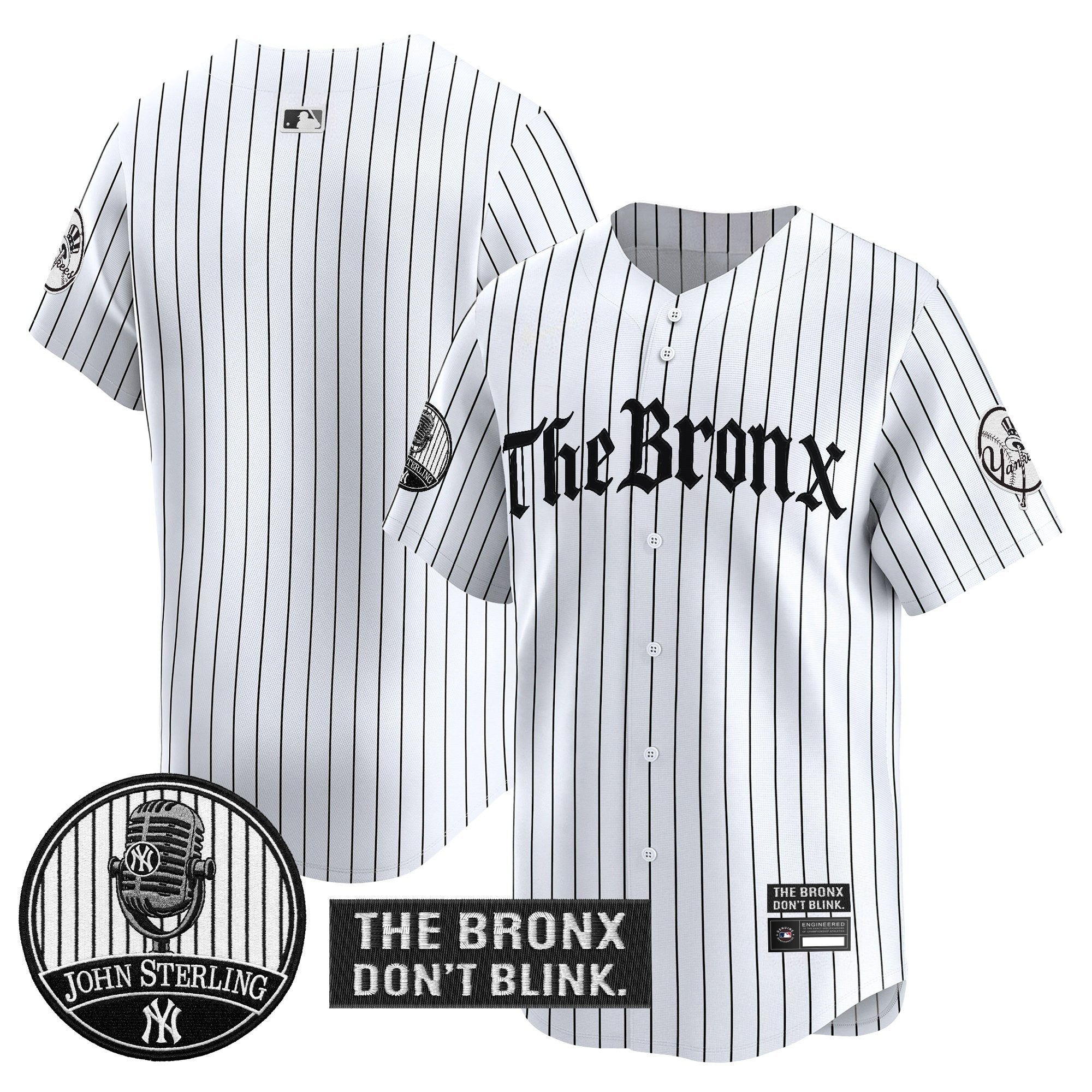 Men's Yankees "The Bronx Gothic" Vapor Premier Limited Jersey - John Sterling Patch - All Stitched