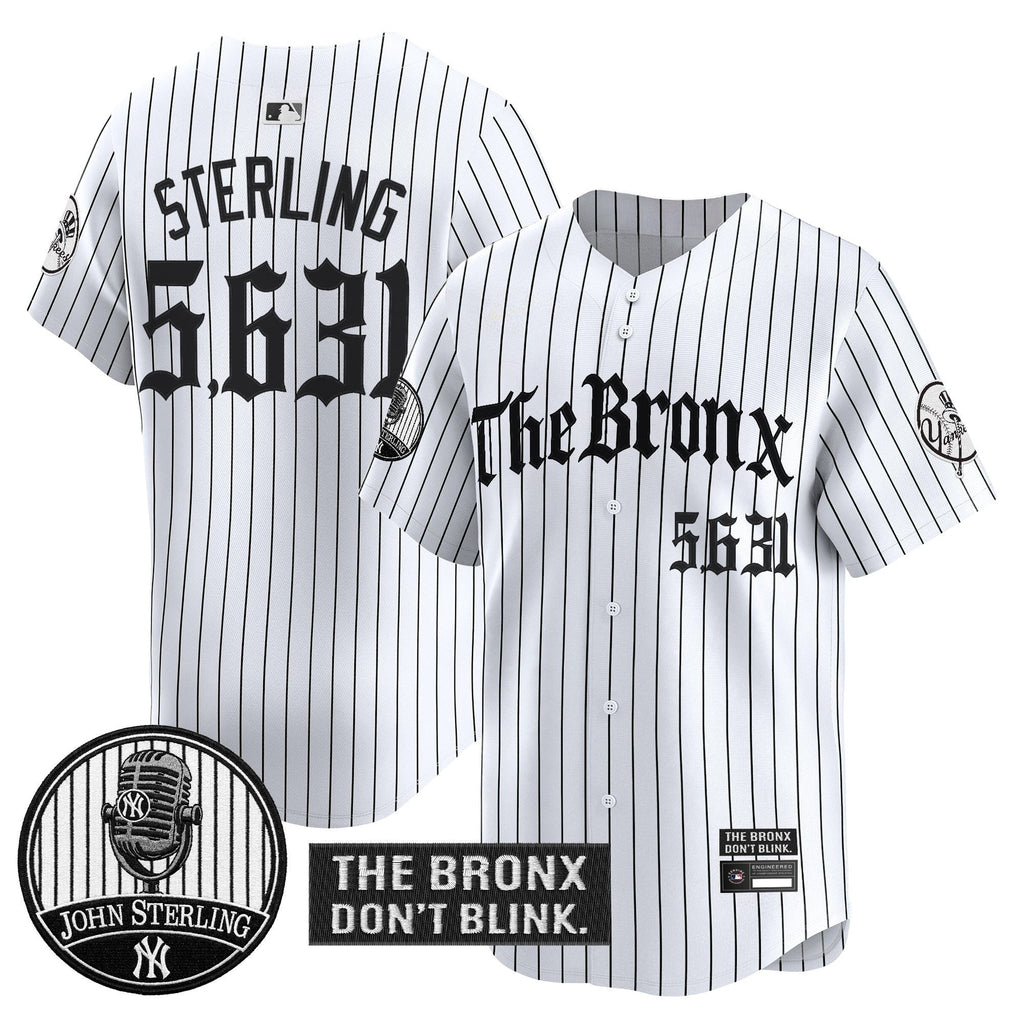 Men's Yankees "The Bronx Gothic" Vapor Premier Limited Jersey - John Sterling Patch - All Stitched