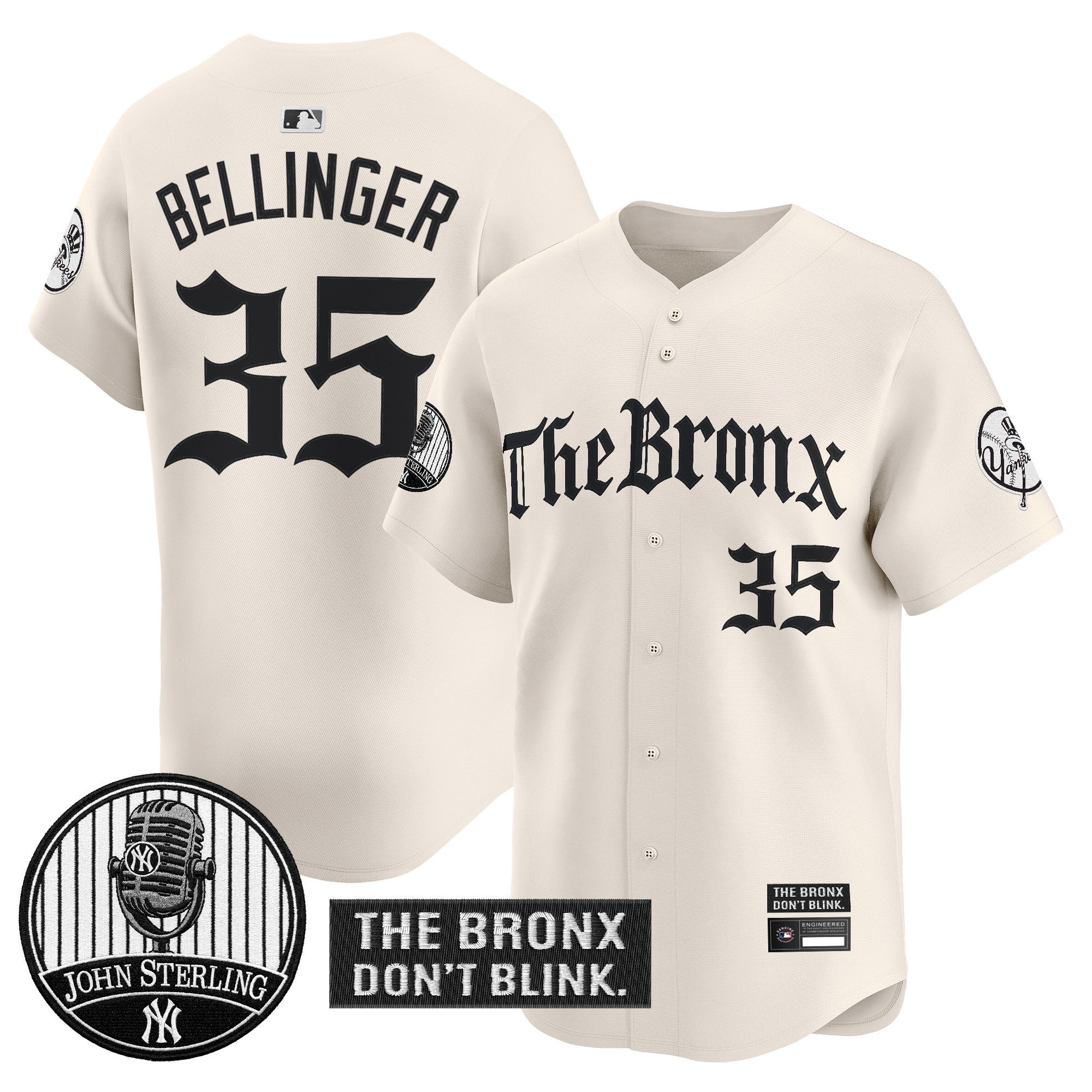 Men's Yankees "The Bronx Gothic" Vapor Premier Limited Jersey - John Sterling Patch - All Stitched