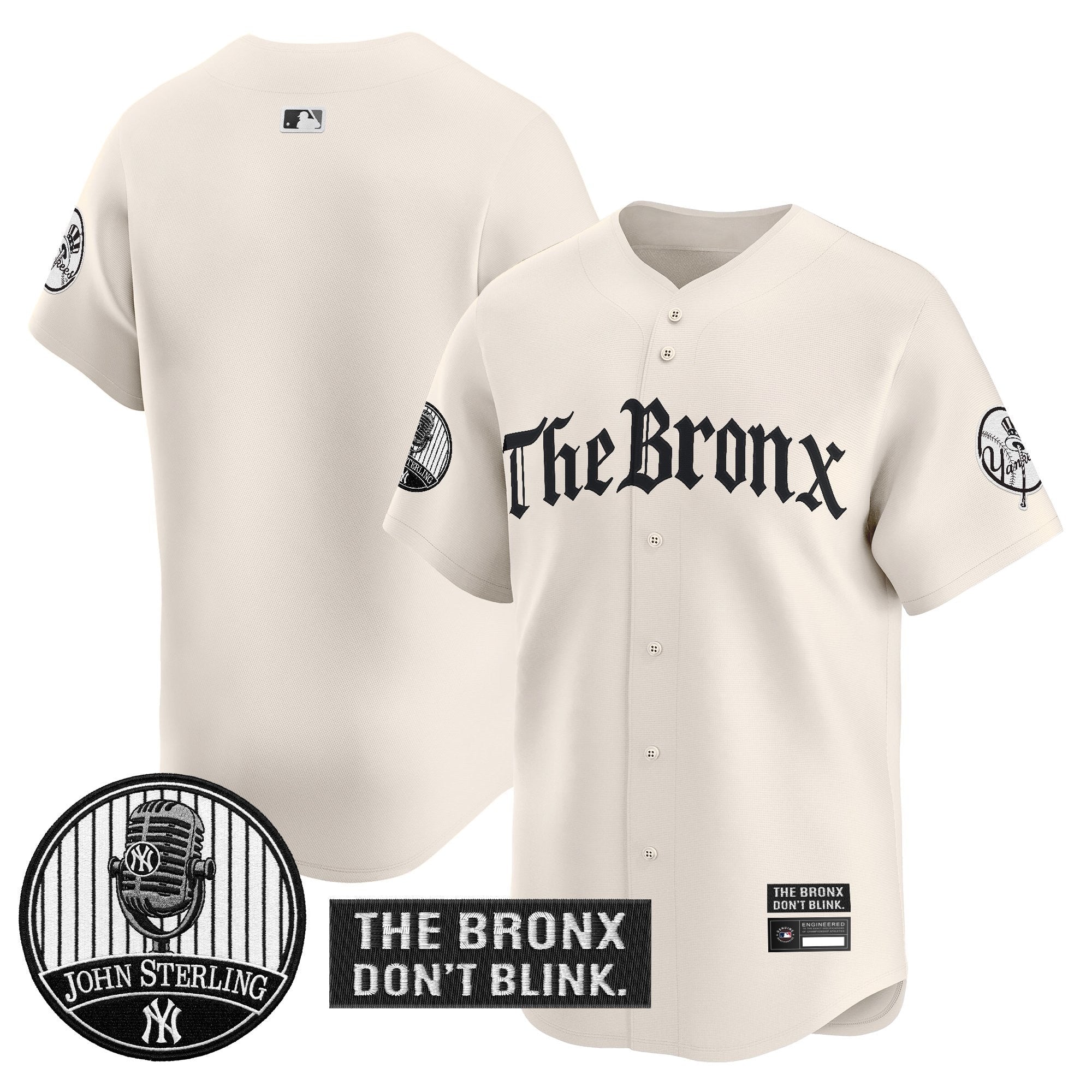 Men's Yankees "The Bronx Gothic" Vapor Premier Limited Jersey - John Sterling Patch - All Stitched