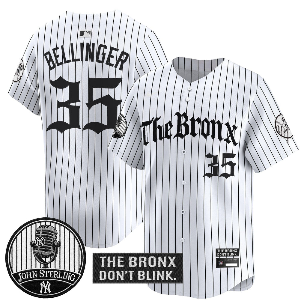 Men's Yankees "The Bronx Gothic" Vapor Premier Limited Jersey - John Sterling Patch - All Stitched
