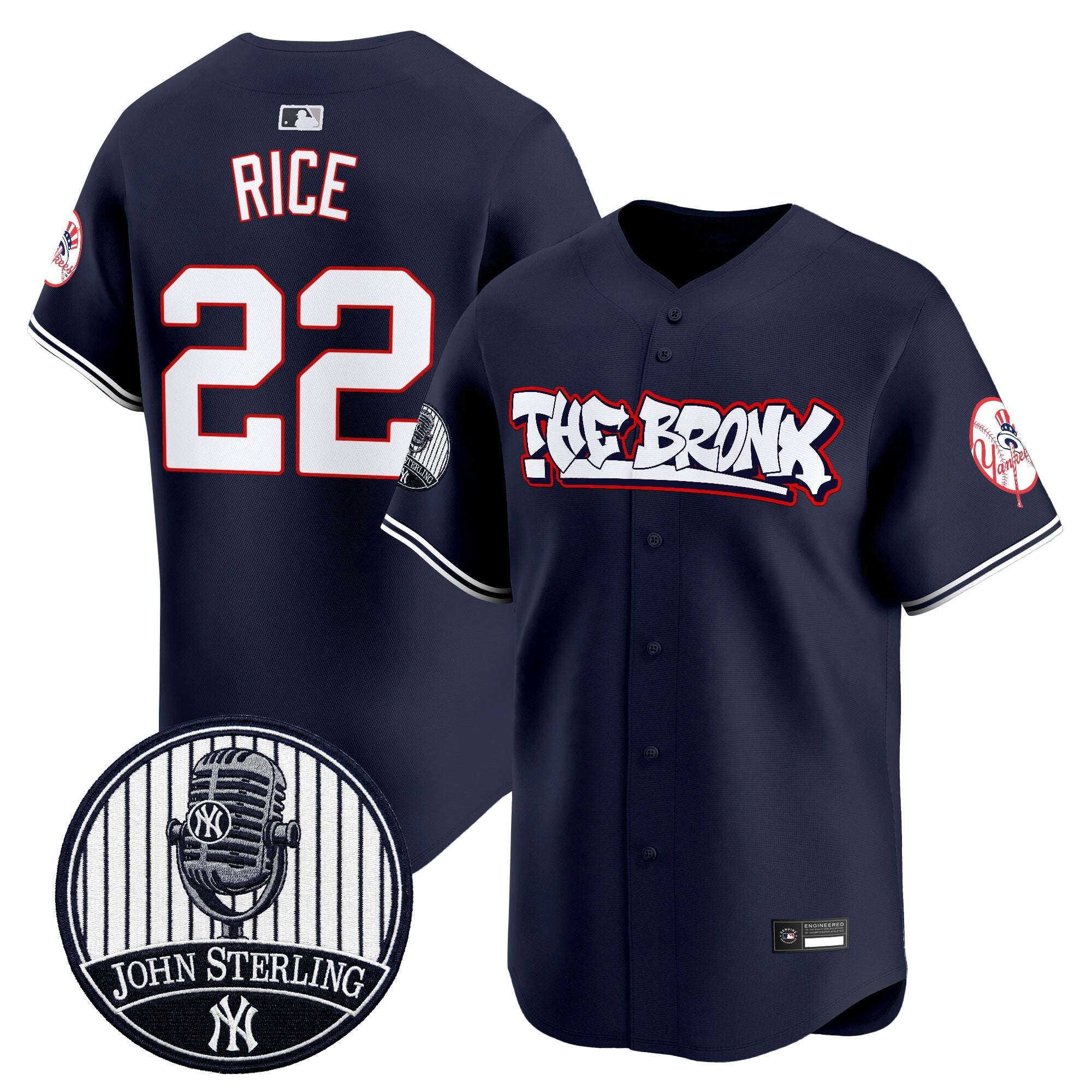 Men's New York Yankees "The Bronx Graffiti" Vapor Premier Limited Jersey - John Sterling Patch - All Stitched
