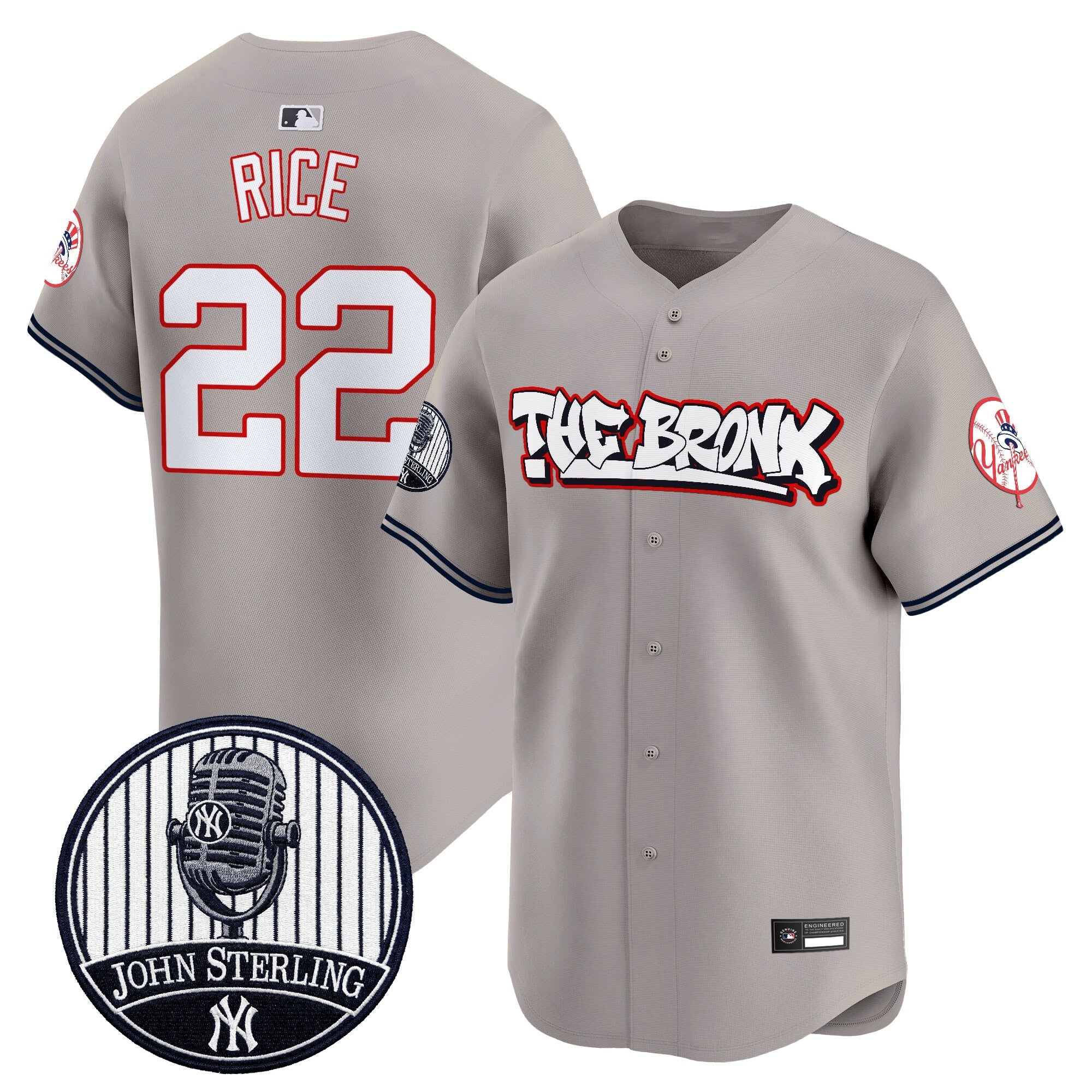 Men's New York Yankees "The Bronx Graffiti" Vapor Premier Limited Jersey - John Sterling Patch - All Stitched