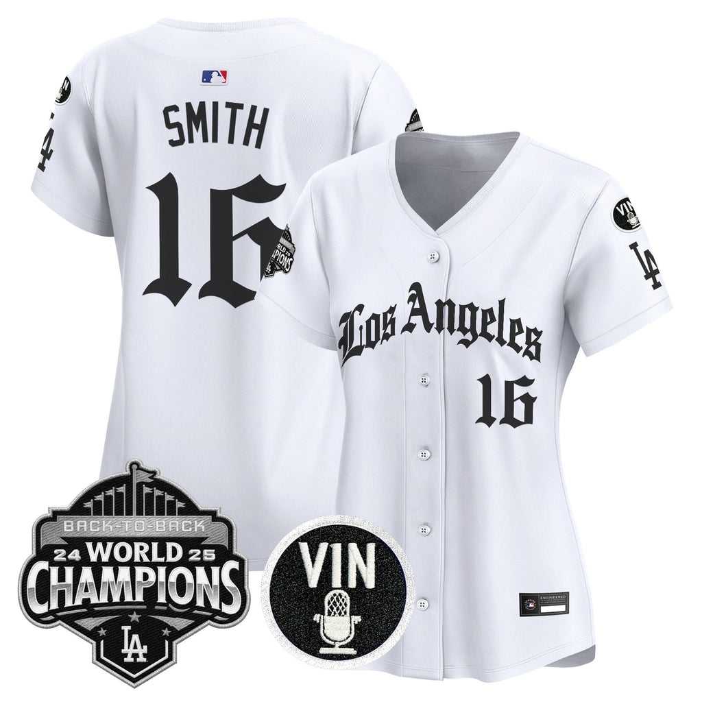 Women's Dodgers 2025 Back-To-Back Champions Vapor Premier Limited Jersey - LA Gothic Edition - All Stitched