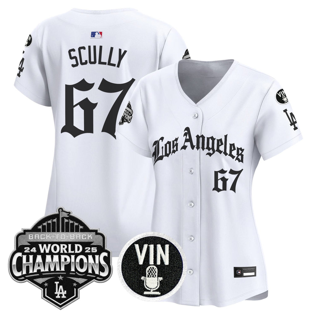 Women's Dodgers 2025 Back-To-Back Champions Vapor Premier Limited Jersey - LA Gothic Edition - All Stitched