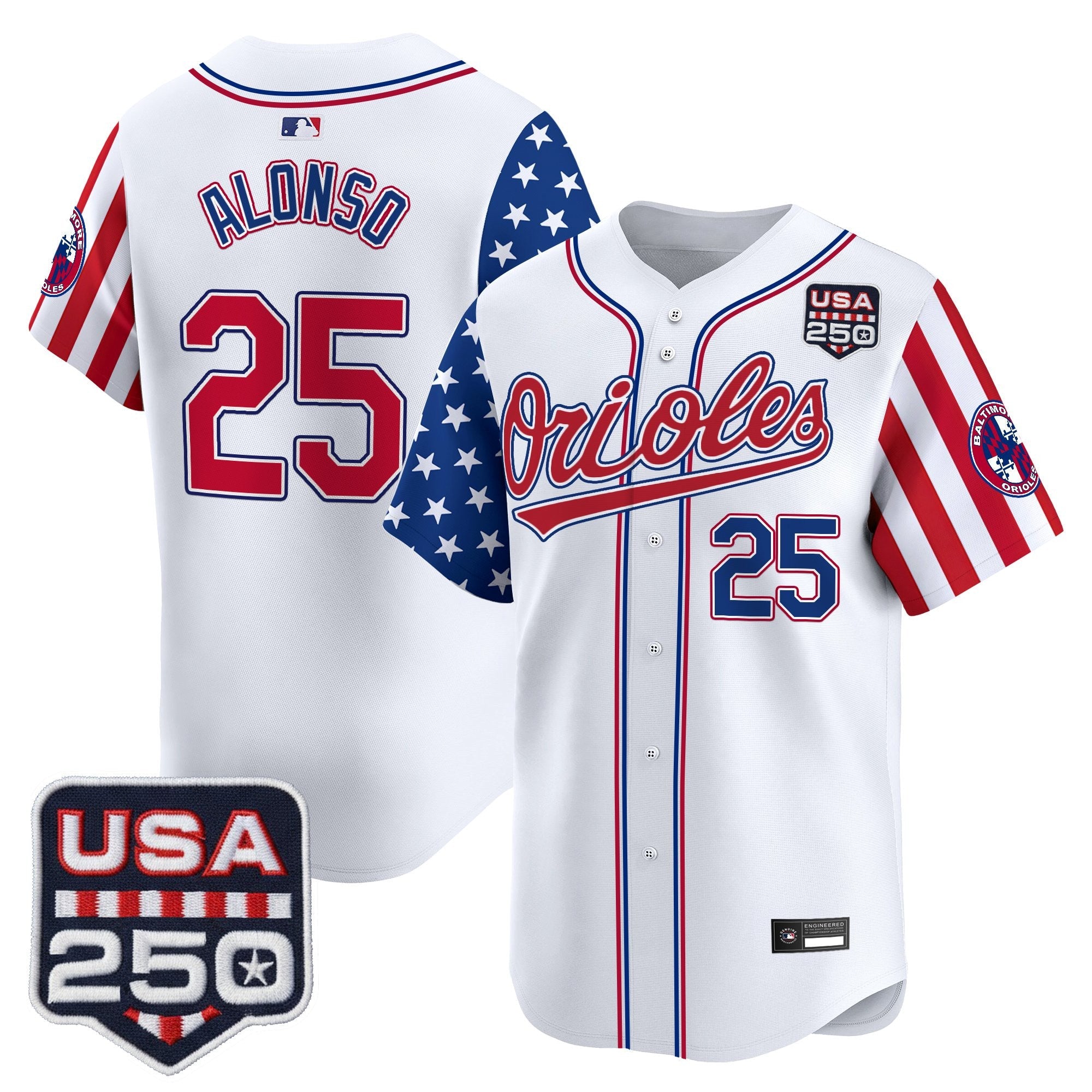 Men's Baltimore Orioles "America 250 Edition" Vapor Premier Limited Jersey - All Stitched