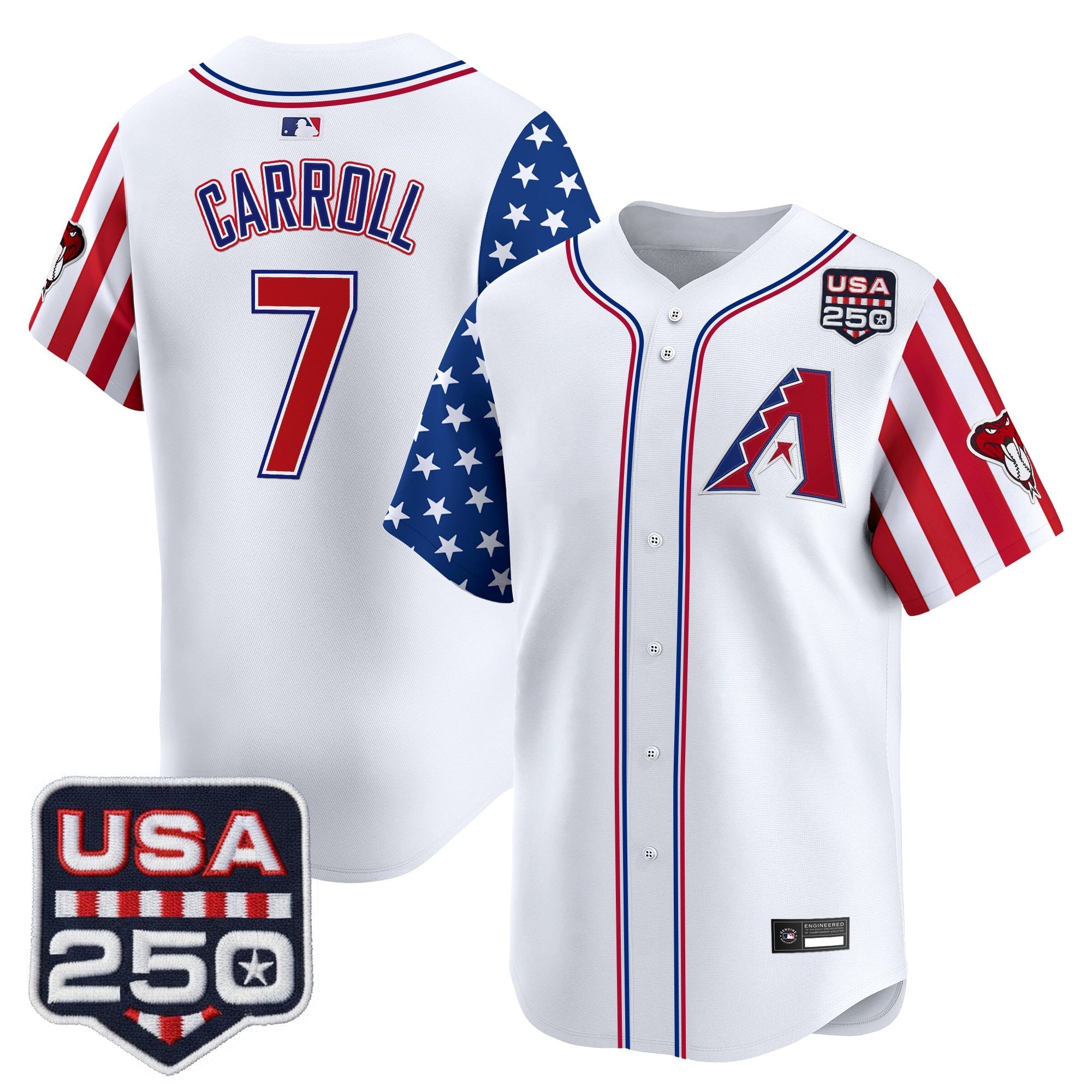 Men's Arizona Diamondbacks "America 250 Edition" Vapor Premier Limited Jersey - All Stitched