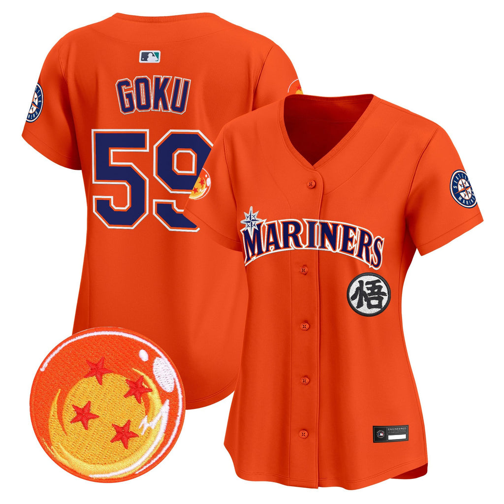 Women's Seattle Mariners x Dragon Ball Vapor Premier Limited Jersey - All Stitched