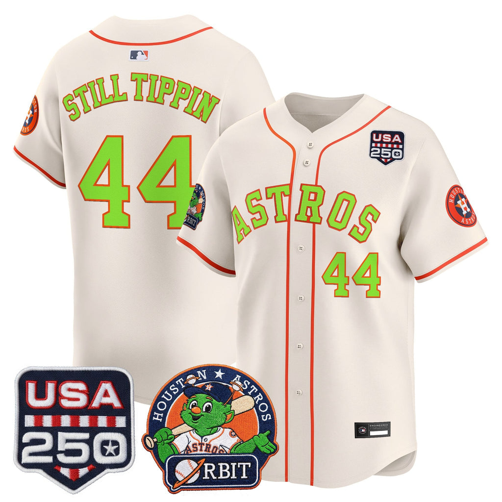 Men's Astros Orbit & 250 America Patch Vapor Premier Limited Jersey - All Stitched
