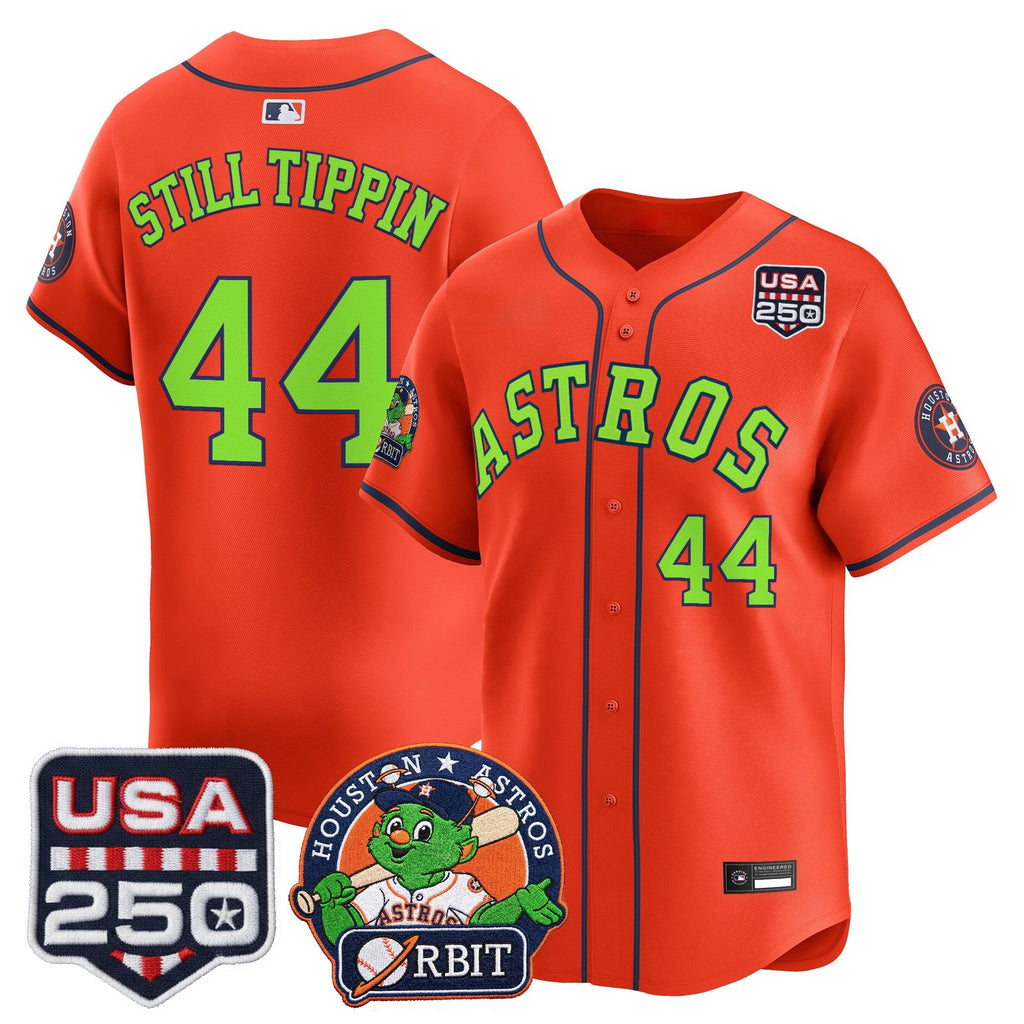 Men's Astros Orbit & 250 America Patch Vapor Premier Limited Jersey - All Stitched