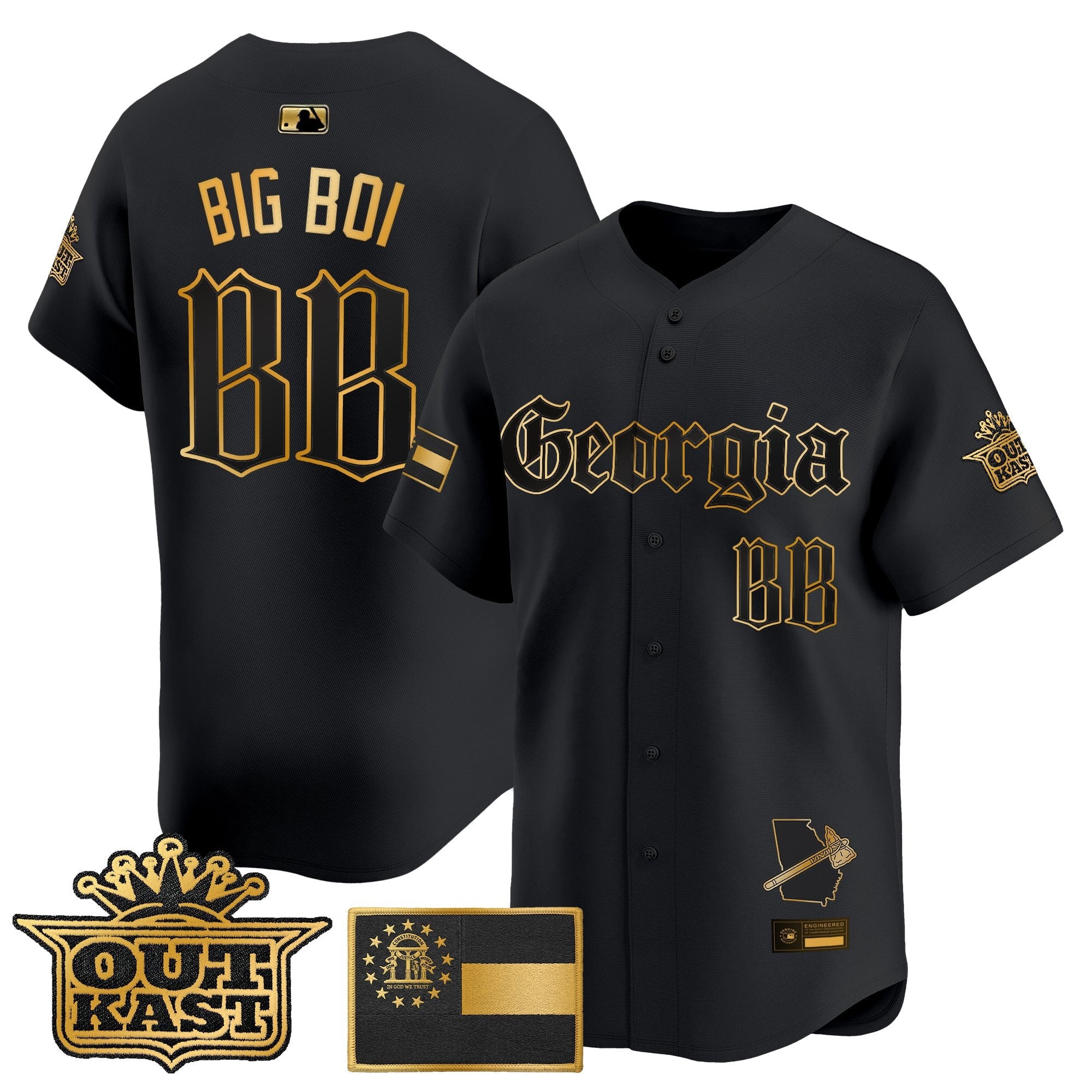 Men's Atlanta Braves 'Georgia x Outkast Gothic Edition' Vapor Premier Limited Jersey - All Stitched