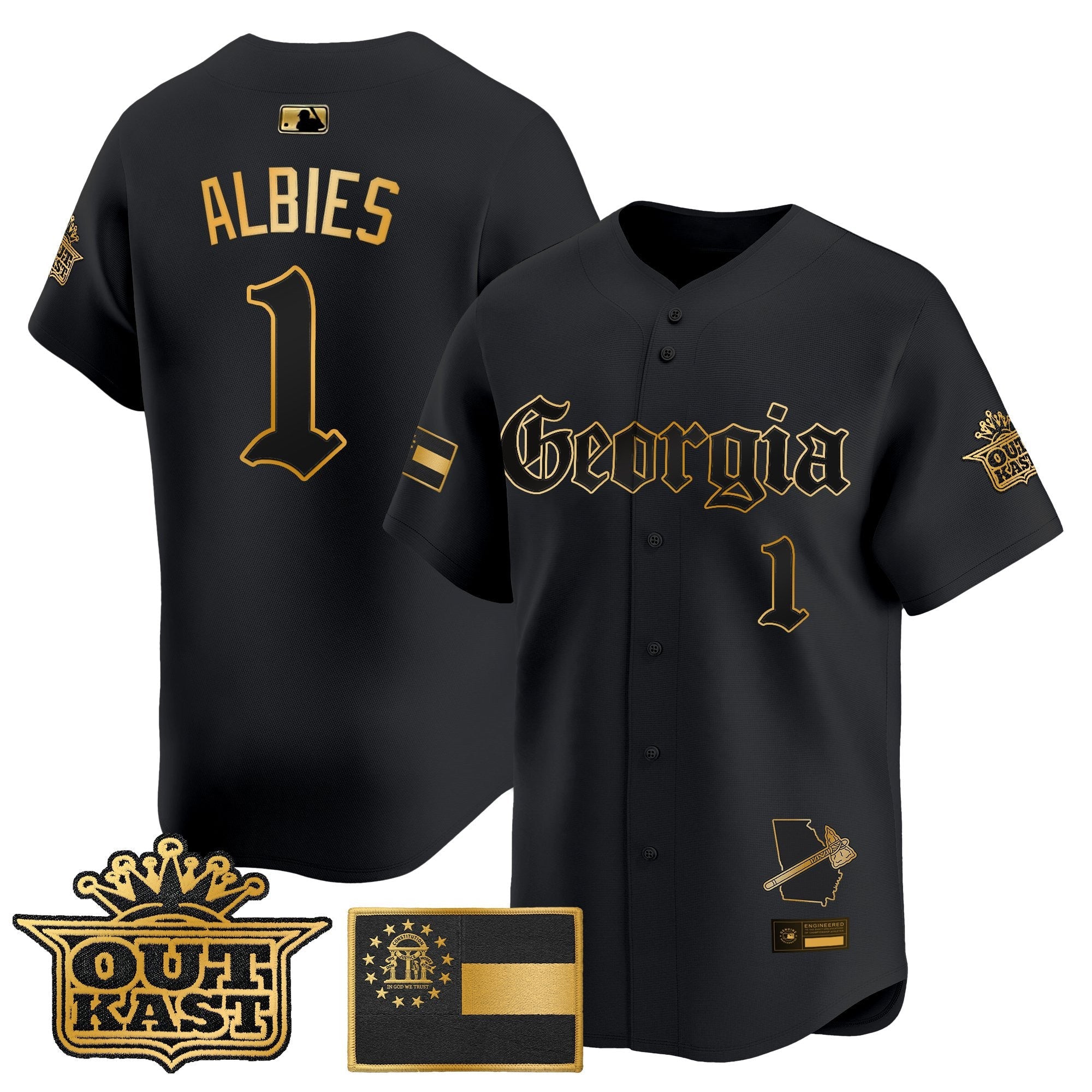 Men's Atlanta Braves 'Georgia x Outkast Gothic Edition' Vapor Premier Limited Jersey - All Stitched