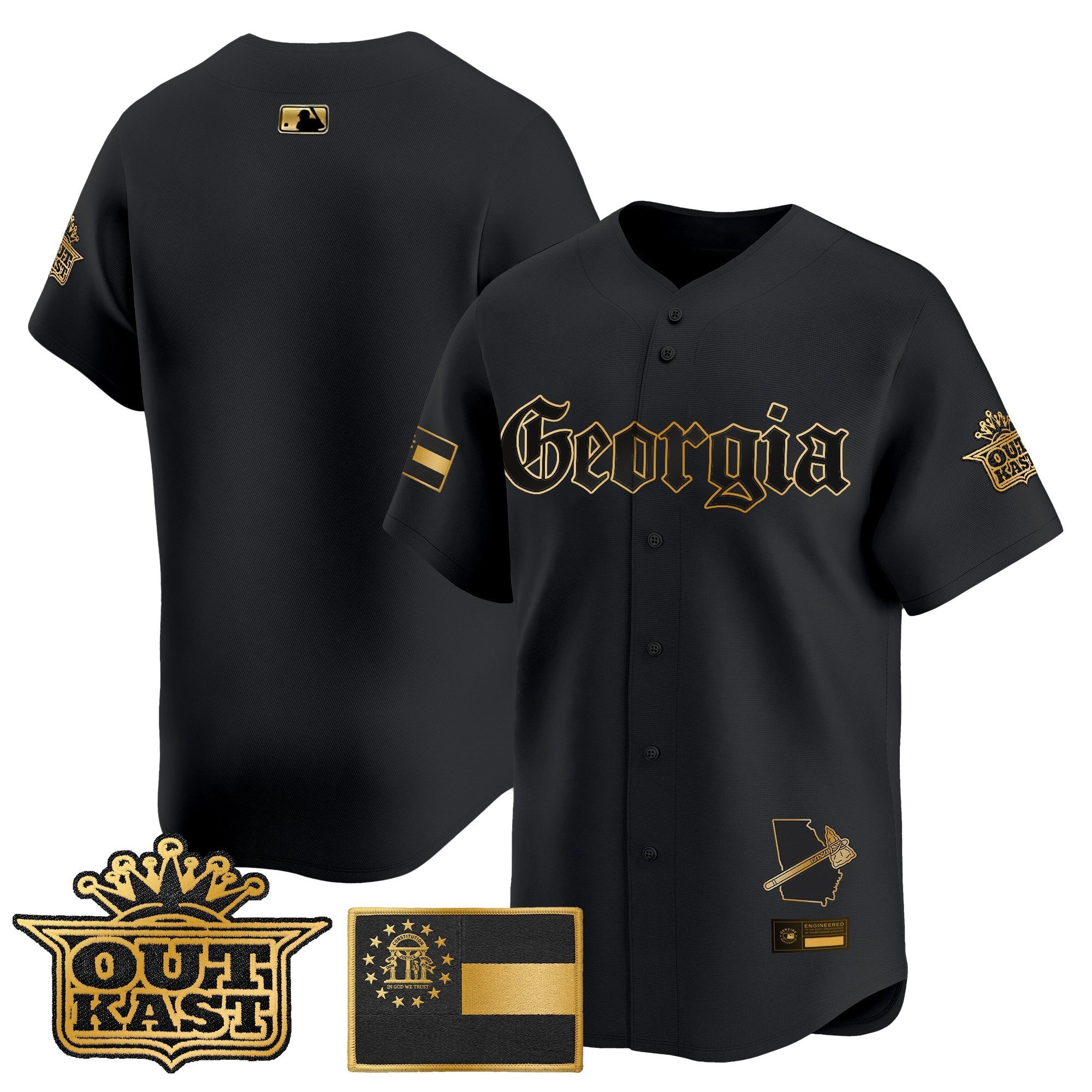 Men's Atlanta Braves 'Georgia x Outkast Gothic Edition' Vapor Premier Limited Jersey - All Stitched