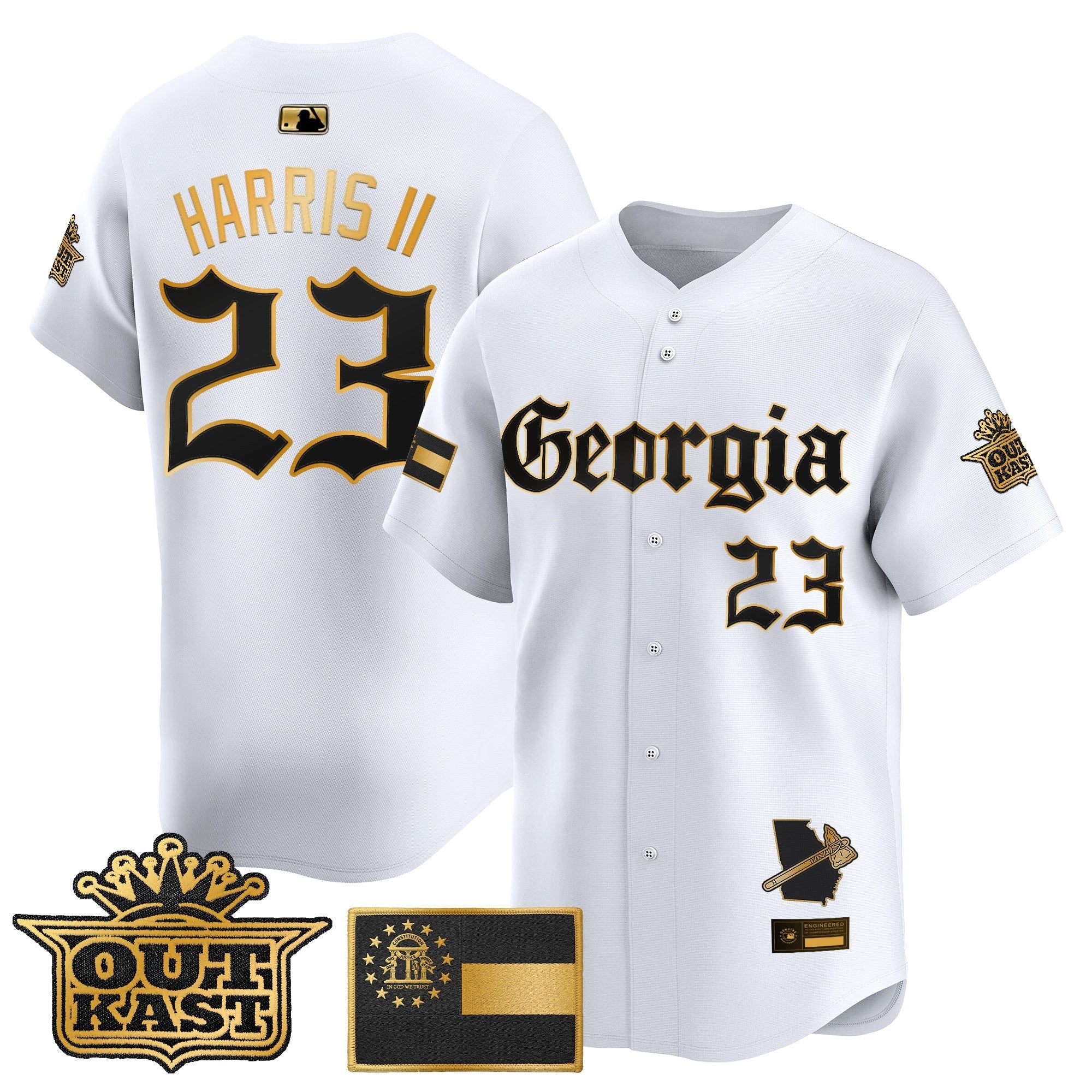 Men's Atlanta Braves 'Georgia x Outkast Gothic Edition' Vapor Premier Limited Jersey - All Stitched