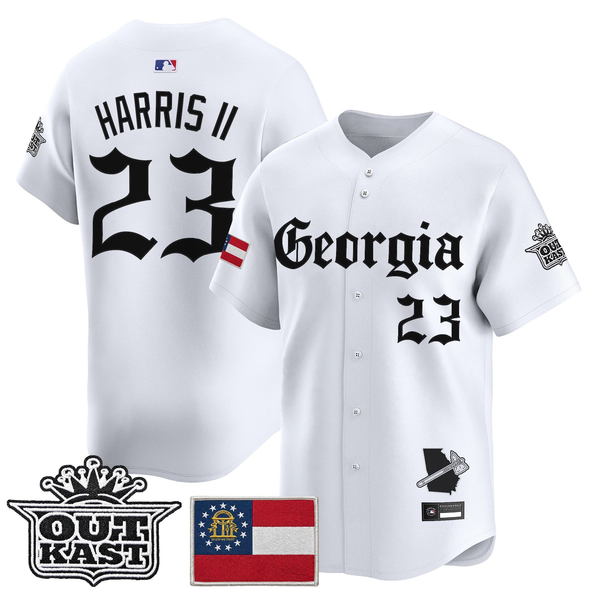 Men's Atlanta Braves 'Georgia x Outkast Gothic Edition' Vapor Premier Limited Jersey - All Stitched